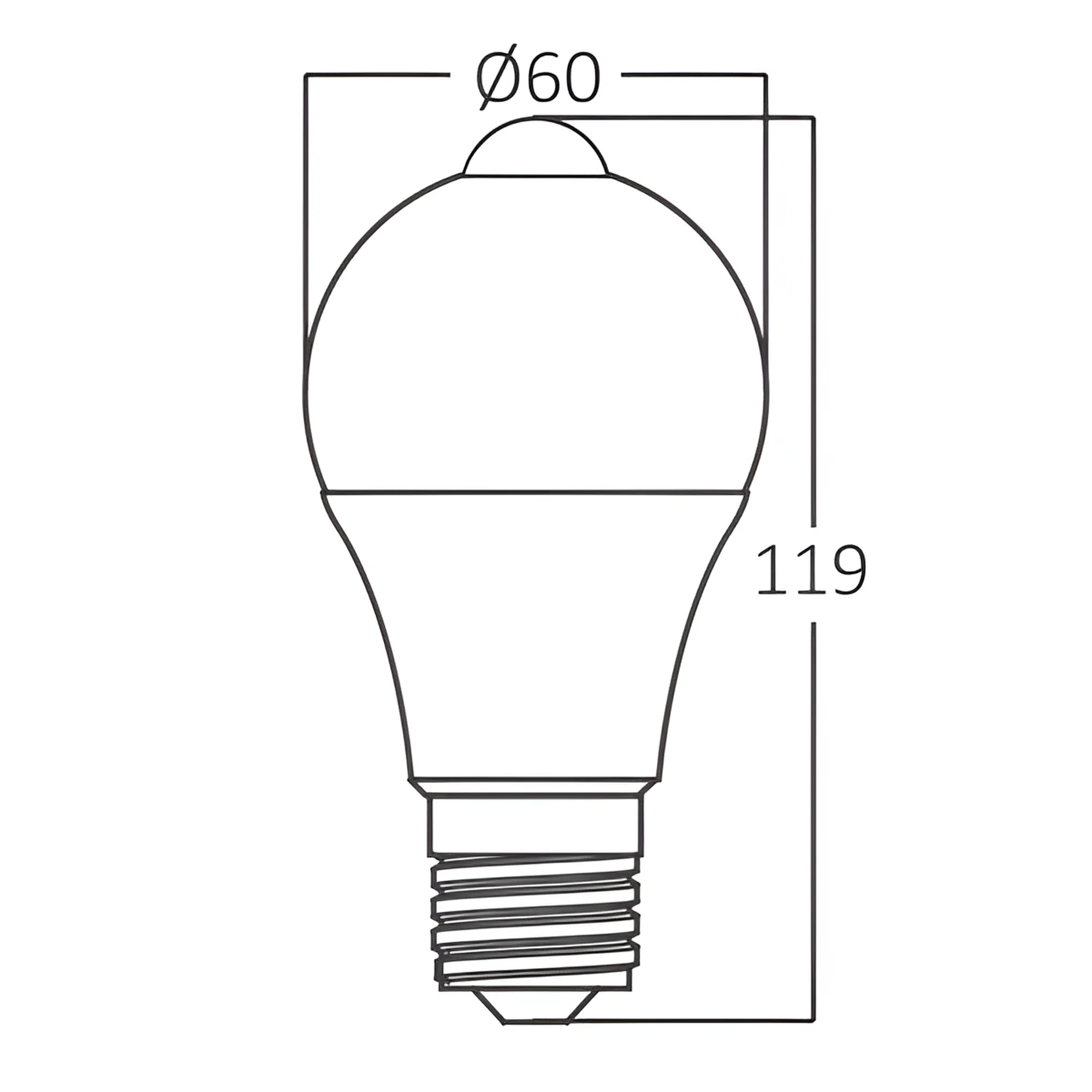 Braytron E27 LED Lampe mit PIR Bewegungsmelder, 9W ersetzt 60W, LED Birne mit Bewegungssensor und Lichtsensor, 806lm, Warmweiß 3000K, nicht dimmbar (Warmweiß 3.000K) – Ansicht 3