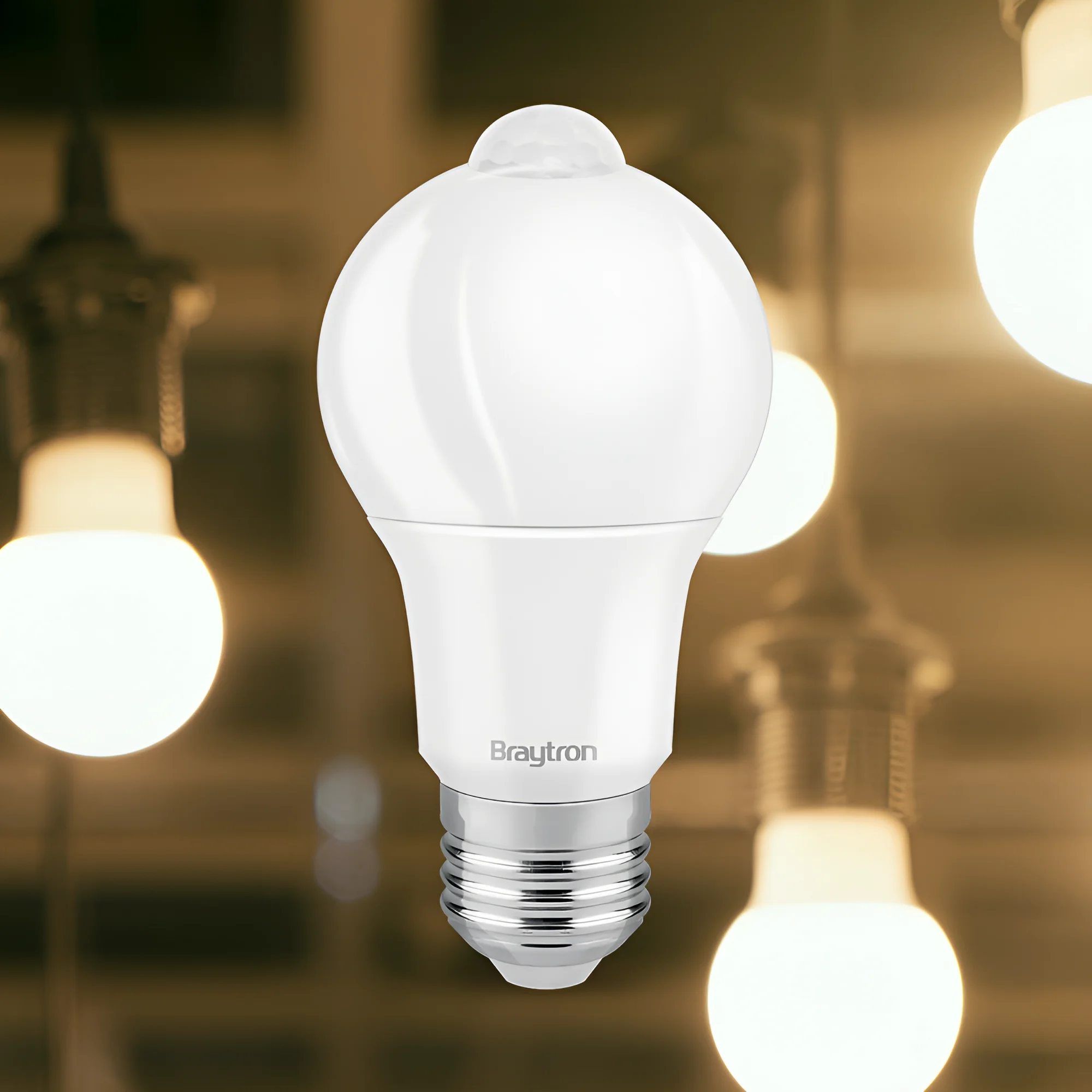 Braytron E27 LED Lampe mit PIR Bewegungsmelder, 9W ersetzt 60W, LED Birne mit Bewegungssensor und Lichtsensor, 806lm, Kaltweiß 6500K, nicht dimmbar (Kaltweiß 6.500K) – Ansicht 2