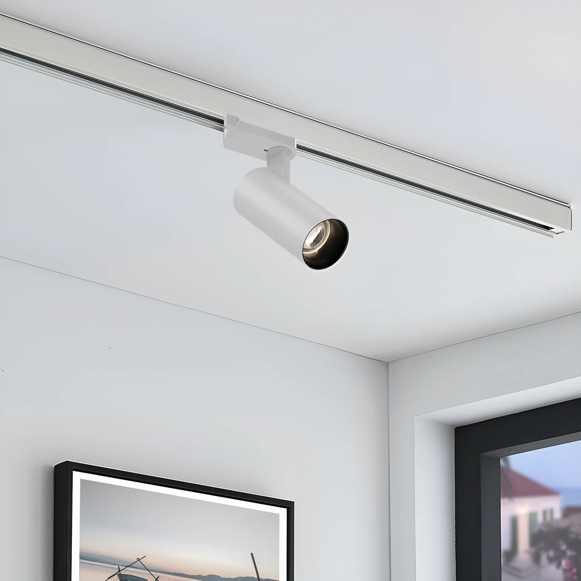 Braytron LED Schienenstrahler 15W für 1-Phasen Schienensystem, dreh- und schwenkbar, 3CCT 3000K 4000K 6500K, LED Track Light Aluminium Deckenstrahler für Büro, Shop, Küche (Weiß, 15, Watt) – Ansicht 2