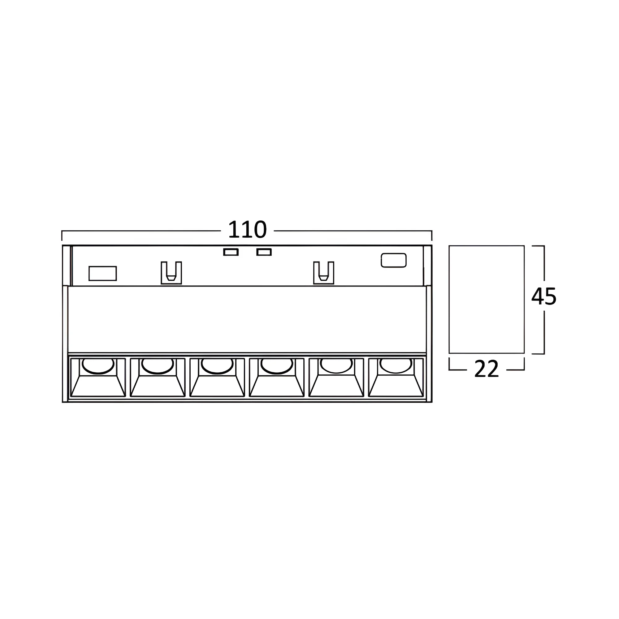 Braytron 48V LED Magnet Schienenleuchte Linear 3CCT 3000K–6000K, CRI≥90, 24° Spot, Aluminium Schwarz, Magnet Track Light für 48V Schienensystem, Wohnraum, Büro, Retail (6W flach) – Ansicht 4