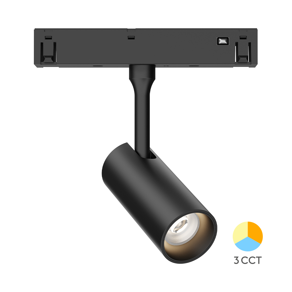 Braytron 48V LED Magnet-Schienenstrahler 6W / 10W / 18W – 3CCT 3000K-6000K, CRI≥90, 24° Abstrahlwinkel, drehbar & schwenkbar, Aluminium Schwarz, Magnetic Track Light für 48V DC (6W) kaufen – BD61-00181 | lumdo.de