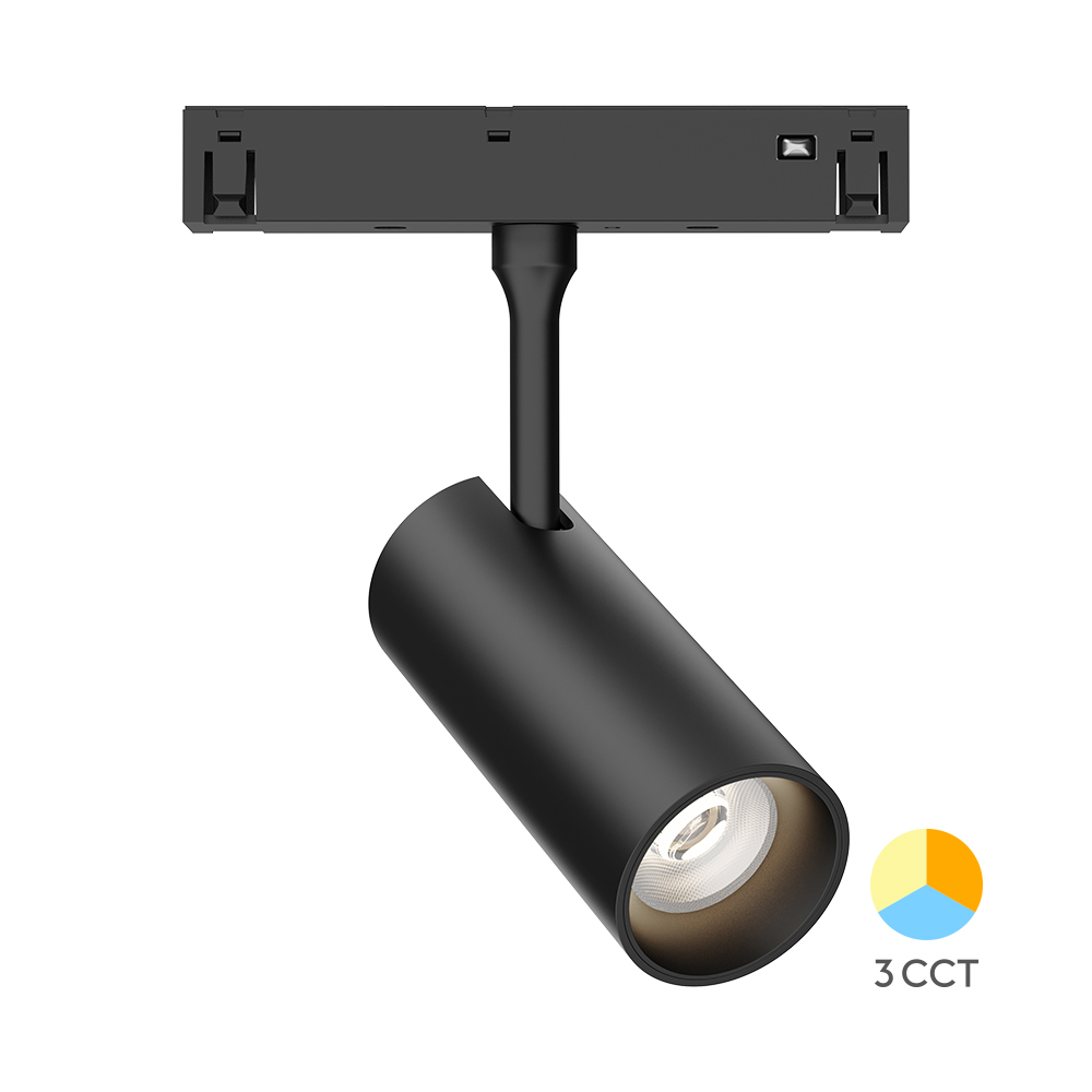 Braytron 48V LED Magnet-Schienenstrahler 6W / 10W / 18W – 3CCT 3000K-6000K, CRI≥90, 24° Abstrahlwinkel, drehbar & schwenkbar, Aluminium Schwarz, Magnetic Track Light für 48V DC (10W) kaufen – BD61-00281 | lumdo.de