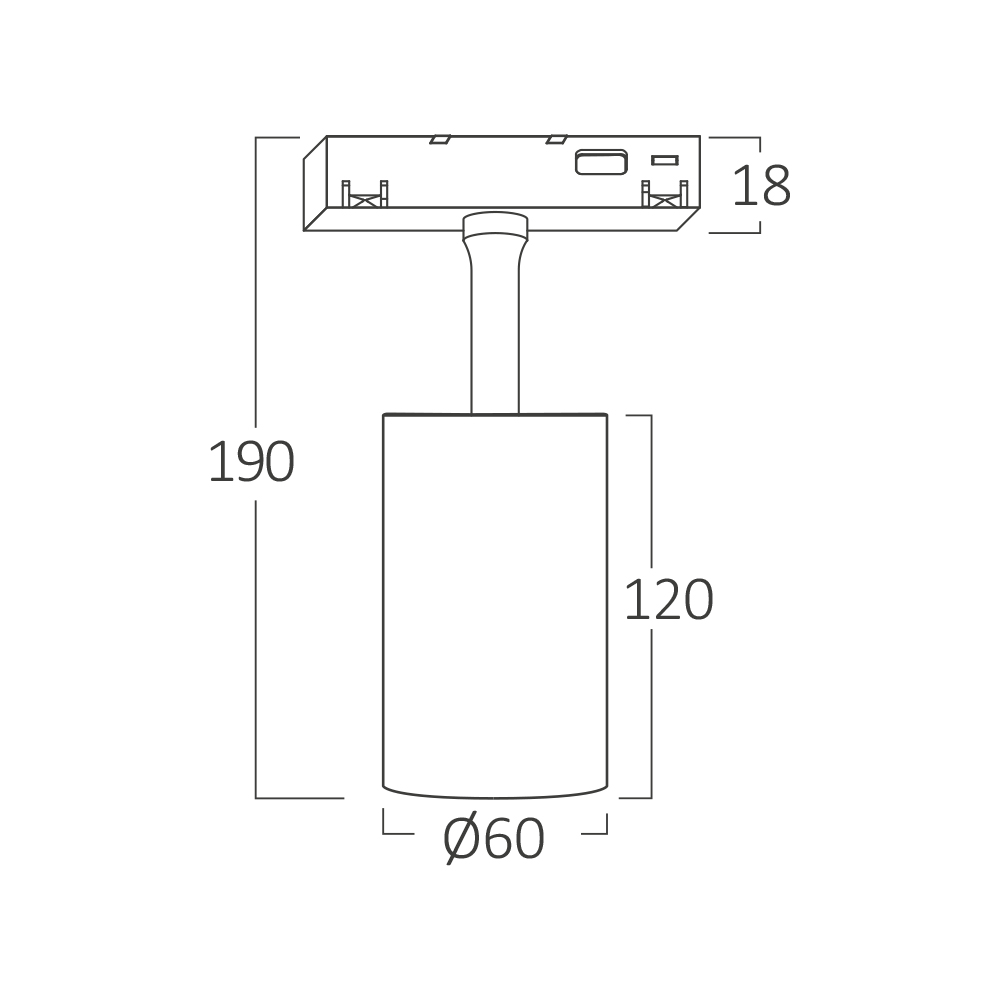 Braytron 48V LED Magnet-Schienenstrahler 18 Watt 3CCT 3000K–6000K 1580 Lumen CRI ≥90 24° LED Schienenleuchte drehbar schwenkbar Magnet-Schienensystem Aluminium schwarz Magnetic Track Light 48V DC – Ansicht 4