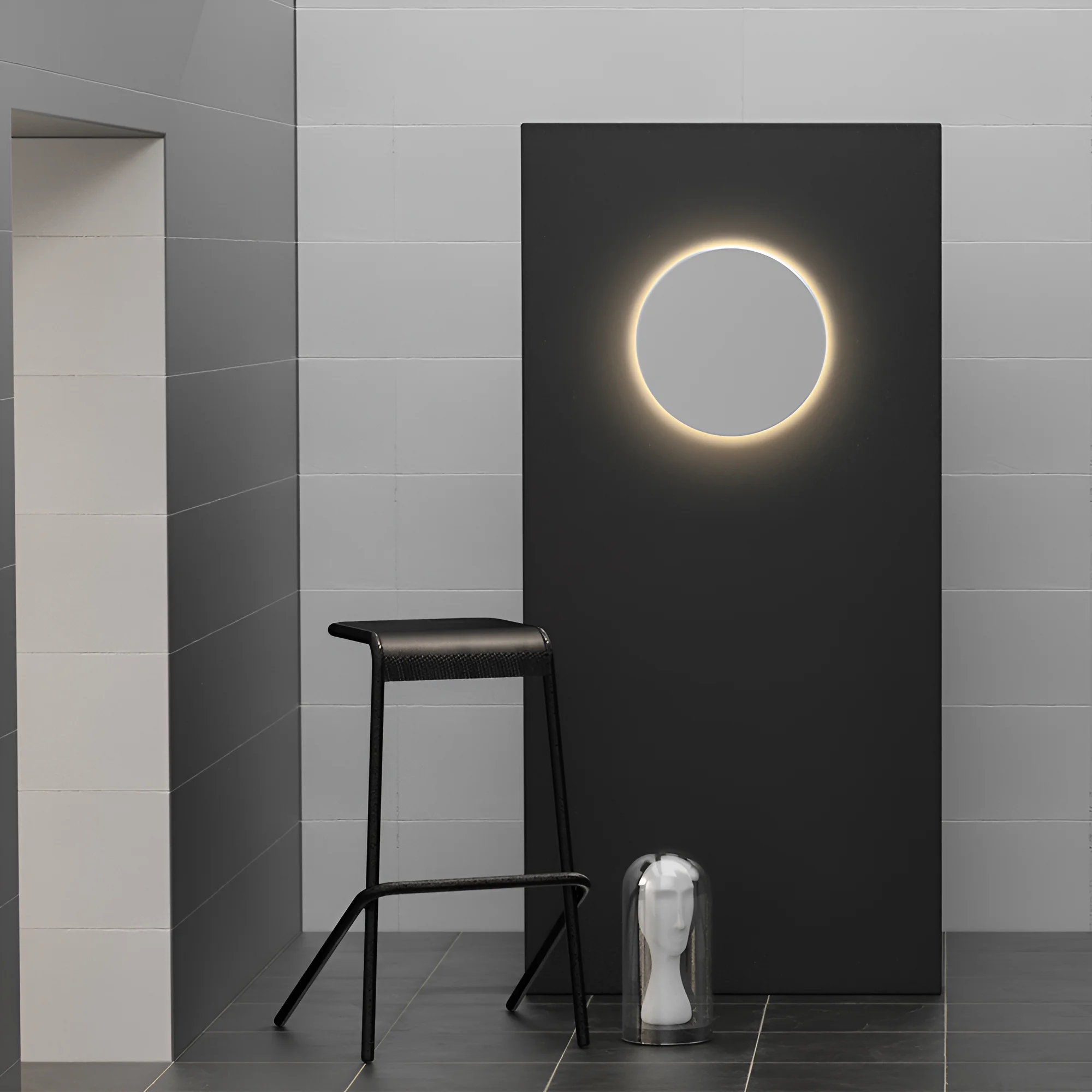 Braytron LED Wandleuchte Außen Rund Ø180 mm, 10W 950lm, IP65 Wasserdicht, 3CCT 3000K–6000K Einstellbar, Indirekte Designer Wandlampe Modern für Balkon, Terrasse, Flur, Bad, Weiß – Ansicht 2