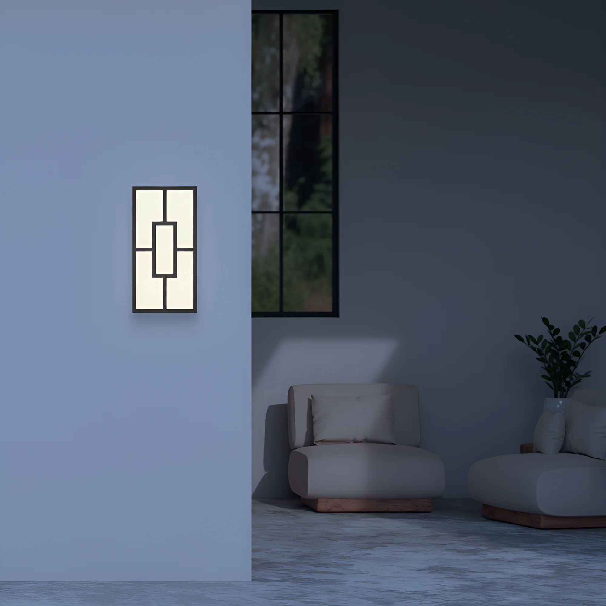 BRY-VENETO-A-RCT-BLC-10W-3IN1-IP44-WALL LIGHT