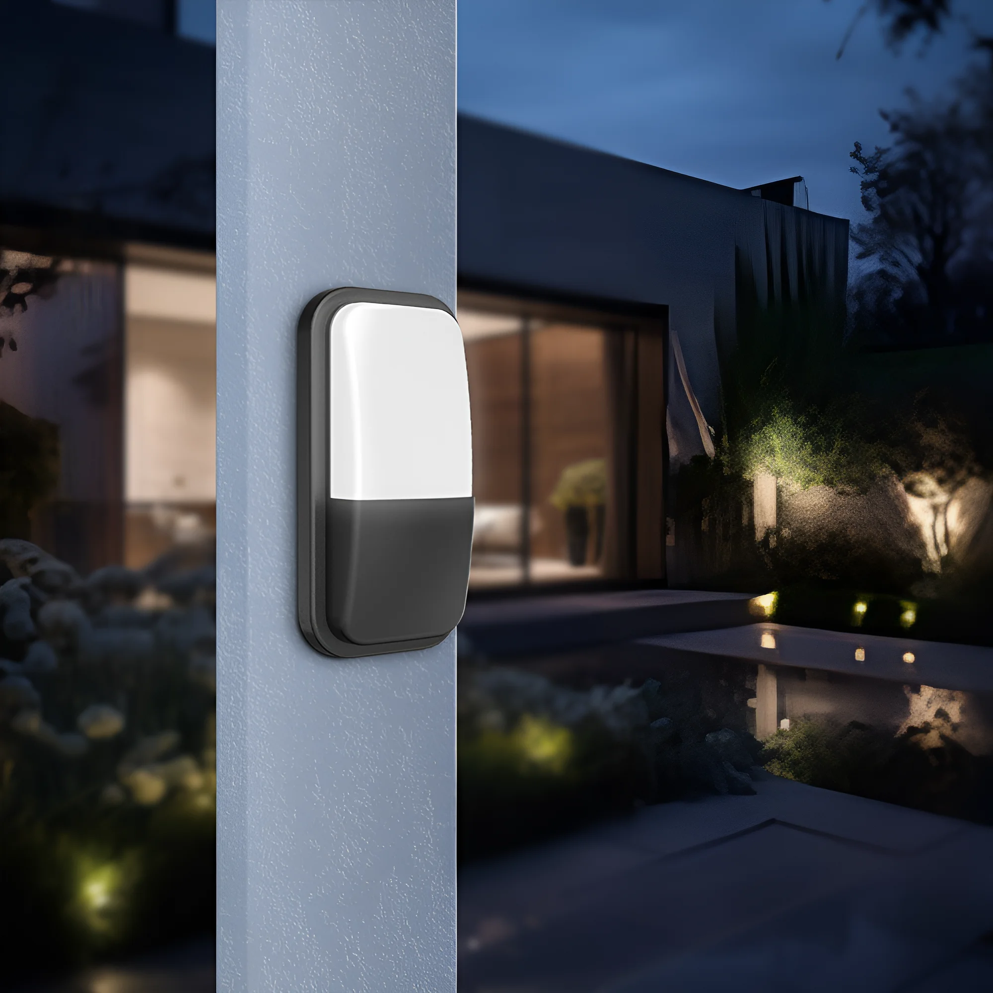 Braytron LED Strahler Außen 15W, 1460 Lumen, Warmweiß 3000K, IP65 wasserdicht, Fluter Flutlicht Außenstrahler (Grau) – Ansicht 2