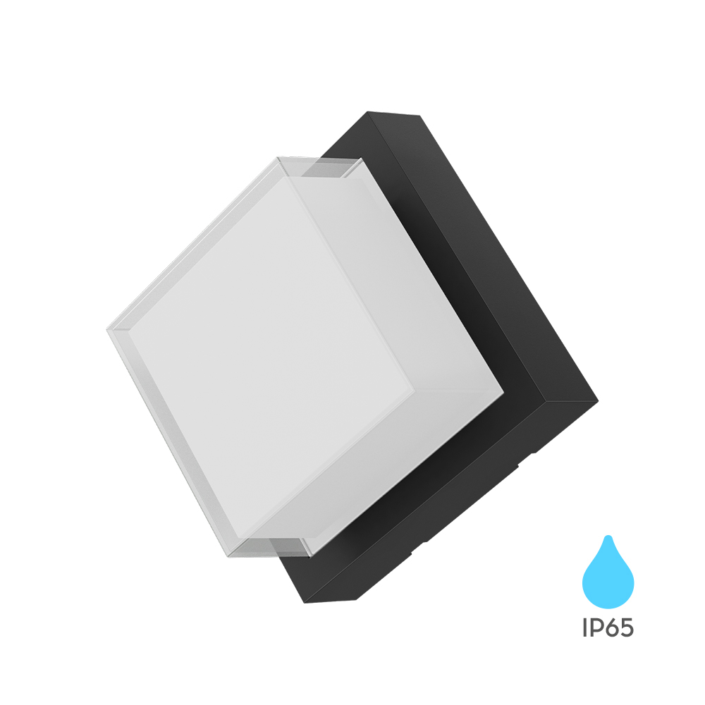 Braytron LED Eckige Wandleuchte Außen 15W IP65 Warmweiß 3000K – Wetterfeste Wandlampe Deckenlampe für Eingang, Treppenhaus, Balkon, Fassade – 1450lm, 120° Abstrahlwinkel, langlebig & energiesparend – BG38-01301