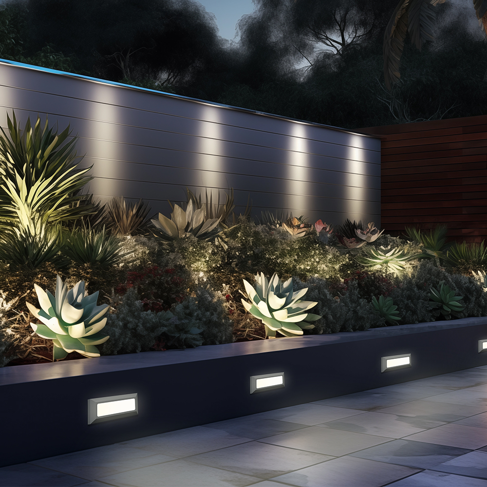 Braytron LED Wandleuchte Außen IP65 3W 3CCT (3000K/4000K/6500K) – Direkt oder Indirekt – Stufenleuchte Treppenbeleuchtung Wandlampe Außenbereich Schwarz Weiß Grau – 180lm (Grau, dirket) – Ansicht 2