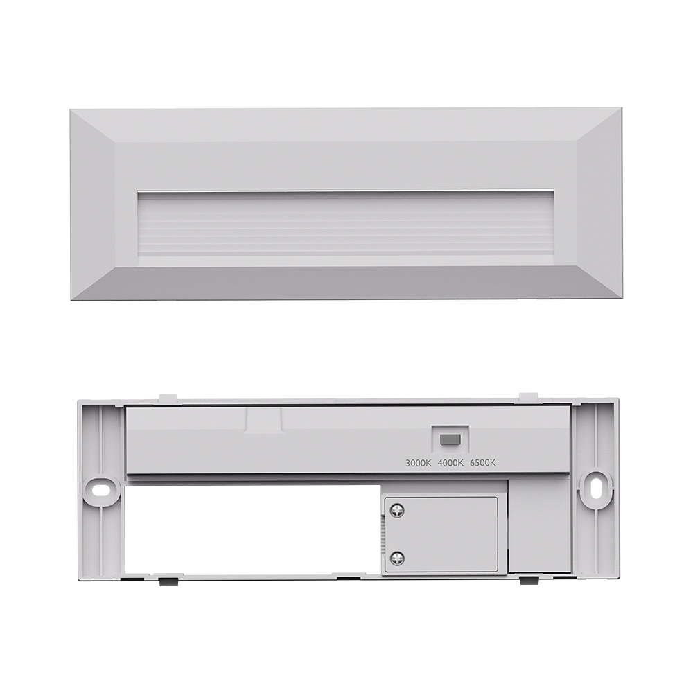 Braytron LED Wandleuchte Außen IP65 3W 3CCT (3000K/4000K/6500K) – Direkt oder Indirekt – Stufenleuchte Treppenbeleuchtung Wandlampe Außenbereich Schwarz Weiß Grau – 180lm (Weiß, Indirket) – Ansicht 6