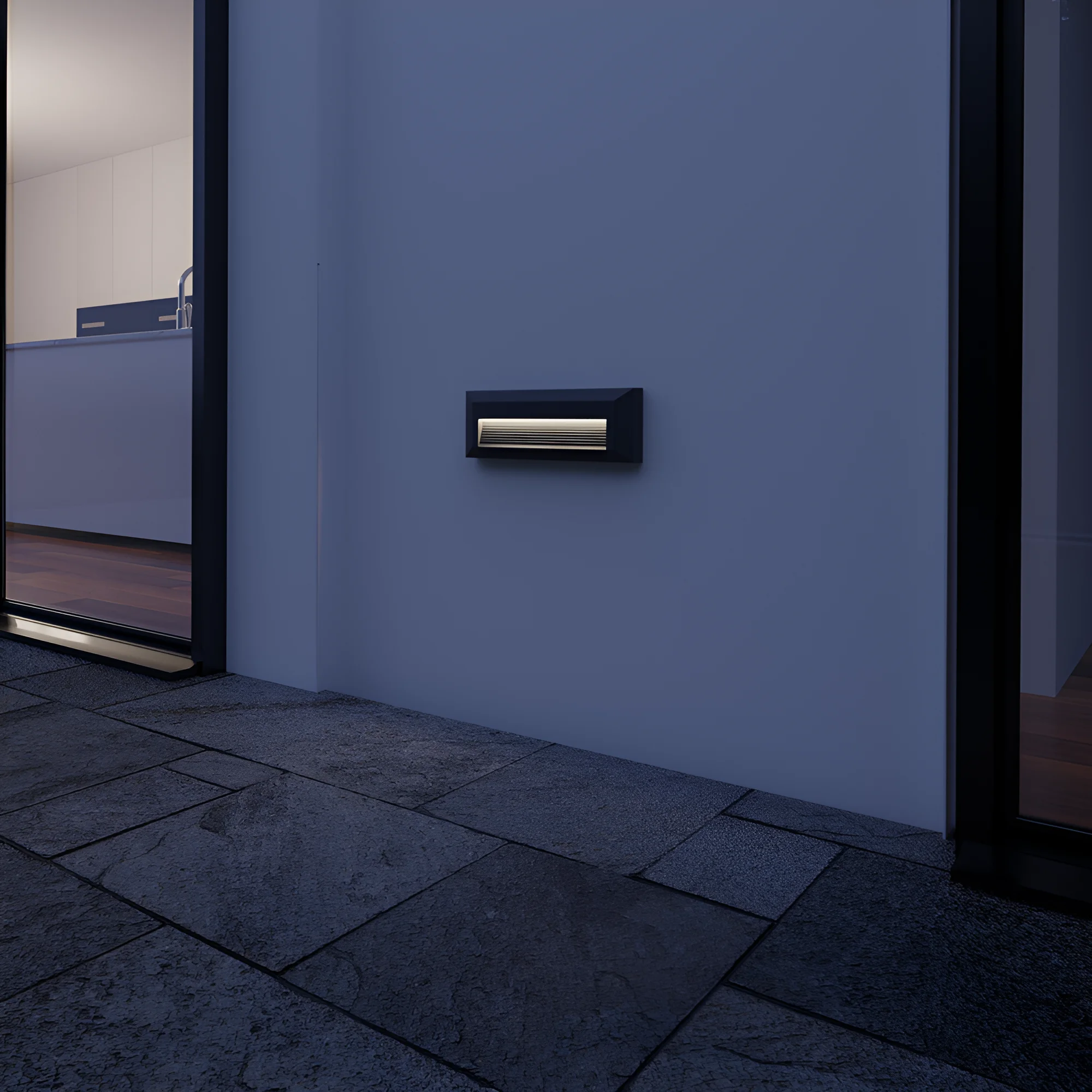 Braytron LED Wandleuchte Außen IP65 3W 3CCT (3000K/4000K/6500K) – Direkt oder Indirekt – Stufenleuchte Treppenbeleuchtung Wandlampe Außenbereich Schwarz Weiß Grau – 180lm (Grau, Indirket) – Ansicht 2