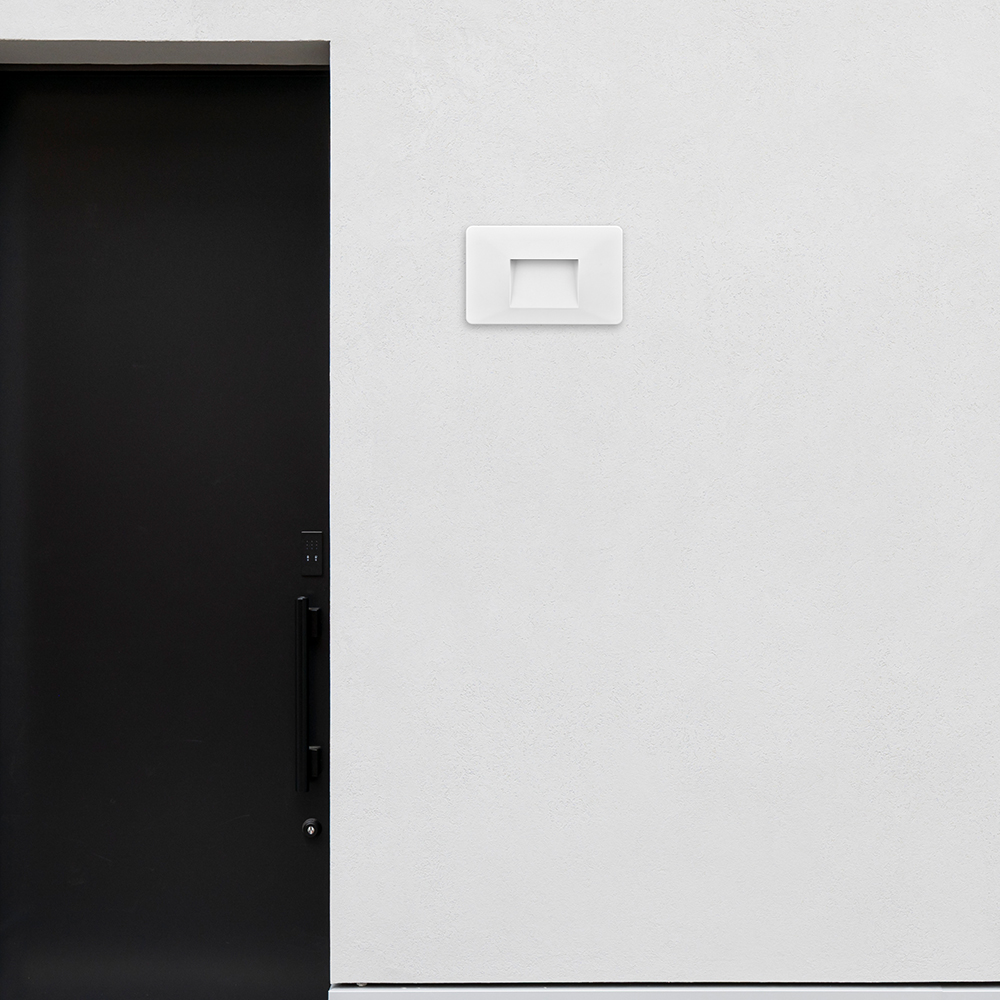 Braytron 3W LED Treppenlicht Treppenbeleuchtung Treppenleuchte Stufenlicht Stufen Leuchte Wandbeleuchtung Innen Außen IP65 Warmweiß Energieeffizient Wetterfest Modern Stufenbeleuchtung (Eckig Weiß) – Ansicht 2
