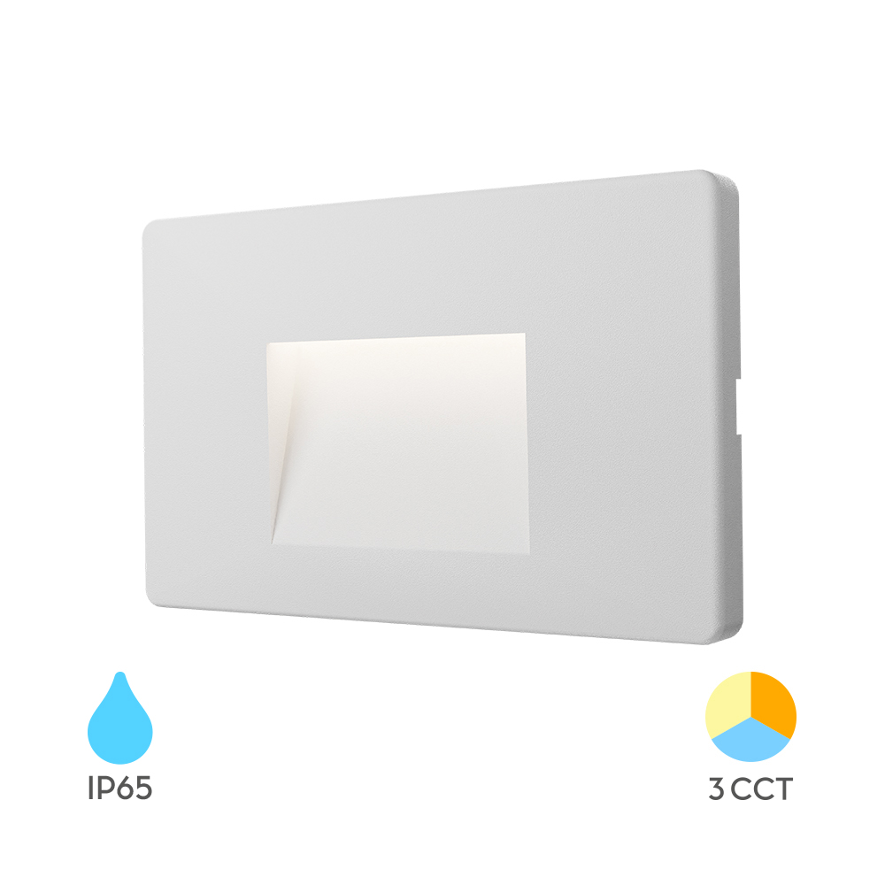LED ZIDNA SVETILJKA KVADRATNA 3W BELI CCT IP65