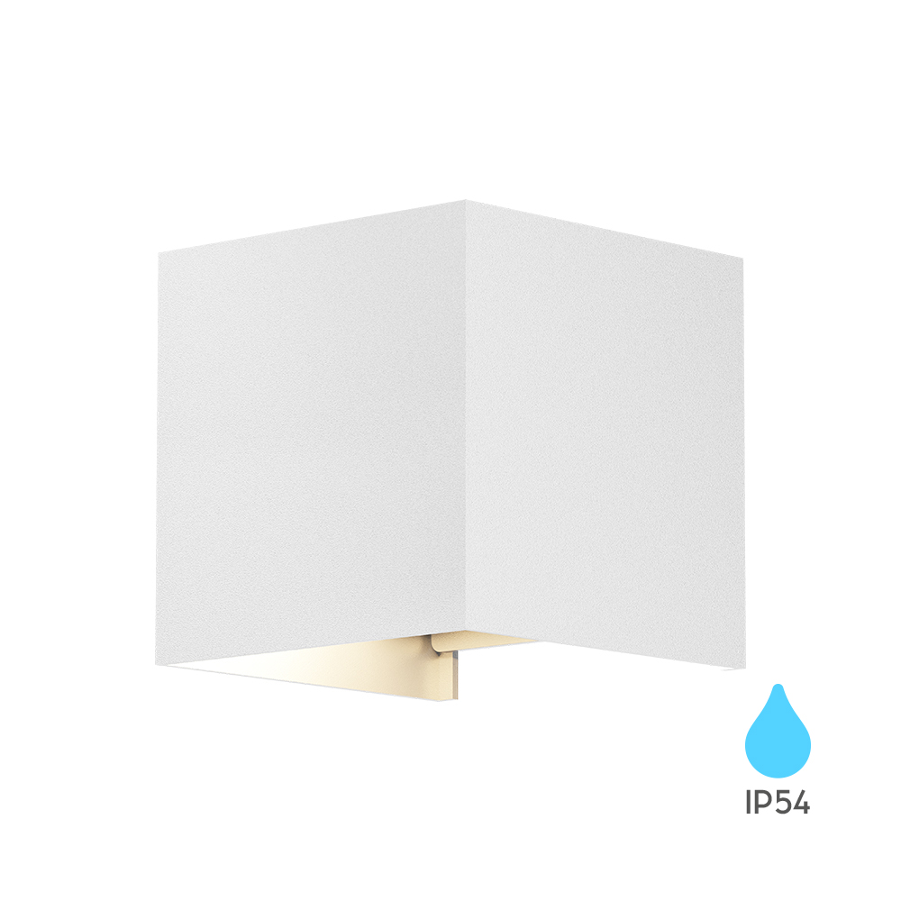 Braytron LED Wandleuchte in Würfelform für Außen & Innen, Aluminium Wandlampe IP54 mit austauschbarer G9 LED Lampe, einstellbarer Abstrahlwinkel, moderne Außenbeleuchtung für Haus & Garten (Weiß) – BG38-03400