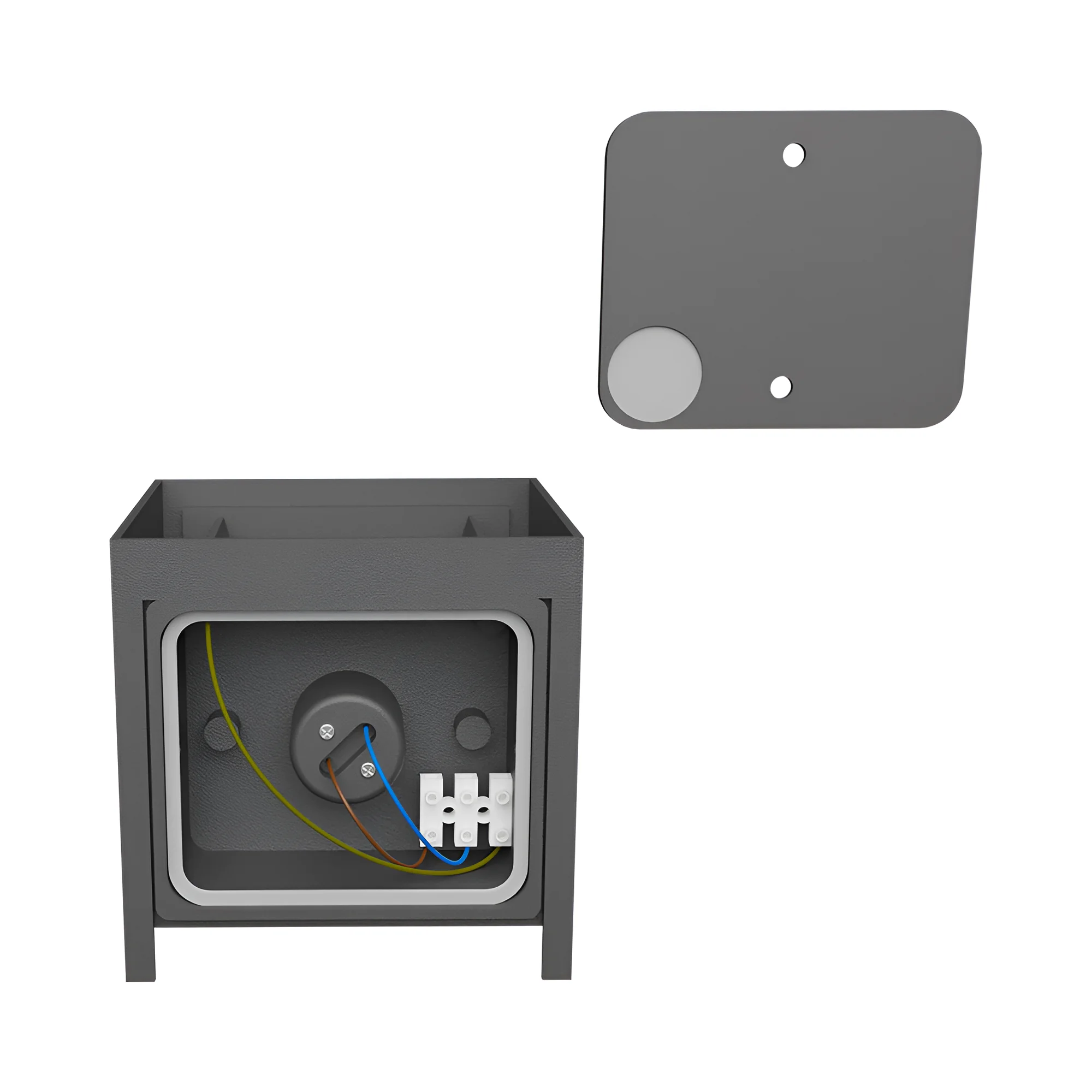 Braytron LED Wandleuchte in Würfelform für Außen & Innen, Aluminium Wandlampe IP54 mit austauschbarer G9 LED Lampe, einstellbarer Abstrahlwinkel, moderne Außenbeleuchtung für Haus & Garten (Grau) – Ansicht 4