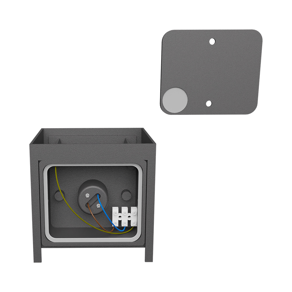 Braytron LED Wandleuchte in Würfelform für Außen & Innen, Aluminium Wandlampe IP54 mit austauschbarer G9 LED Lampe, einstellbarer Abstrahlwinkel, moderne Außenbeleuchtung für Haus & Garten (Grau) – Ansicht 4