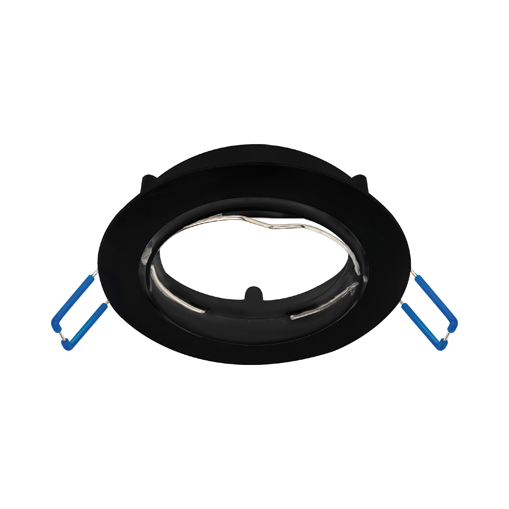 Braytron 3er Set Einbaustrahler GU10 – Einbaurahmen Rund für LED Spots, 230V inkl. GU10 Fassung, 30° schwenkbar, Deckenspot Einbauleuchte Ø68 mm Lochdurchmesser, Einbauspots für Trockenräume (Schwarz) – Ansicht 3