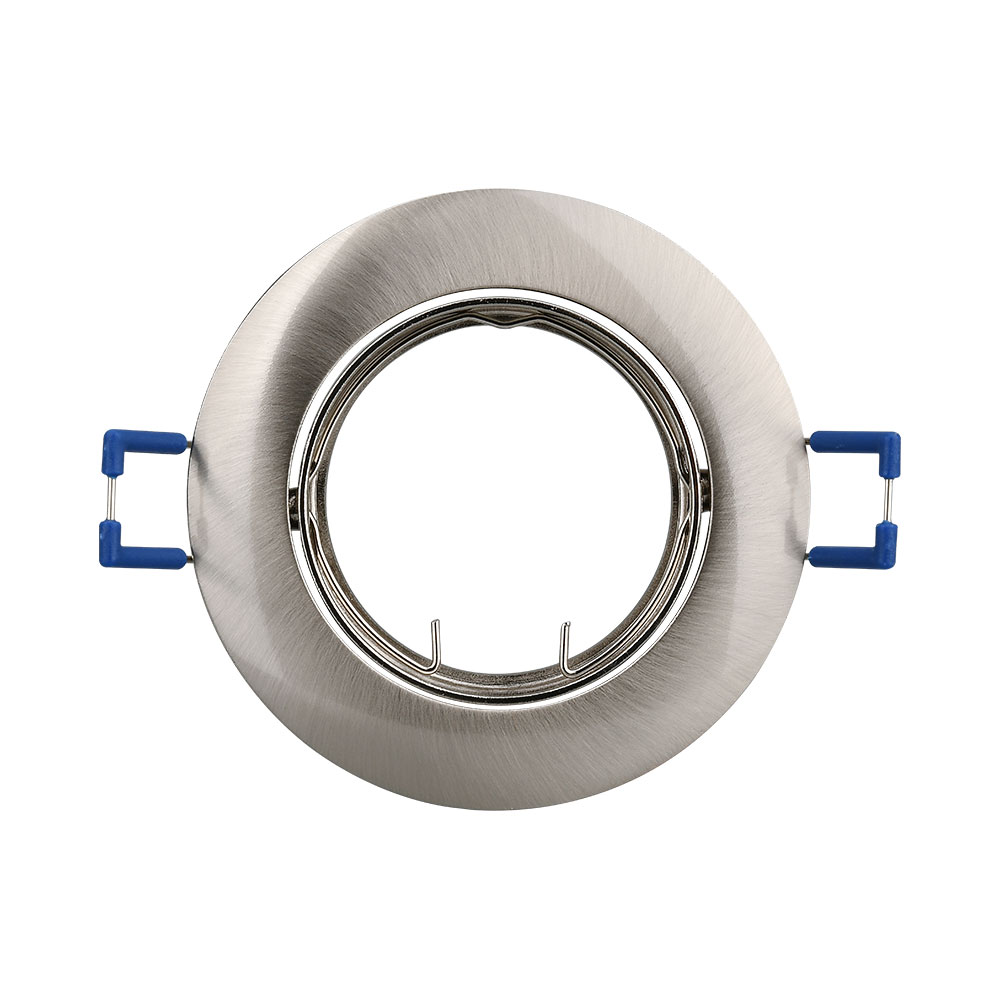 Braytron 3er Set Einbaustrahler GU10 – Einbaurahmen Rund für LED Spots, 230V inkl. GU10 Fassung, 30° schwenkbar, Deckenspot Einbauleuchte Ø68 mm Lochdurchmesser, Einbauspots für Trockenräume (Nickel) – Ansicht 5