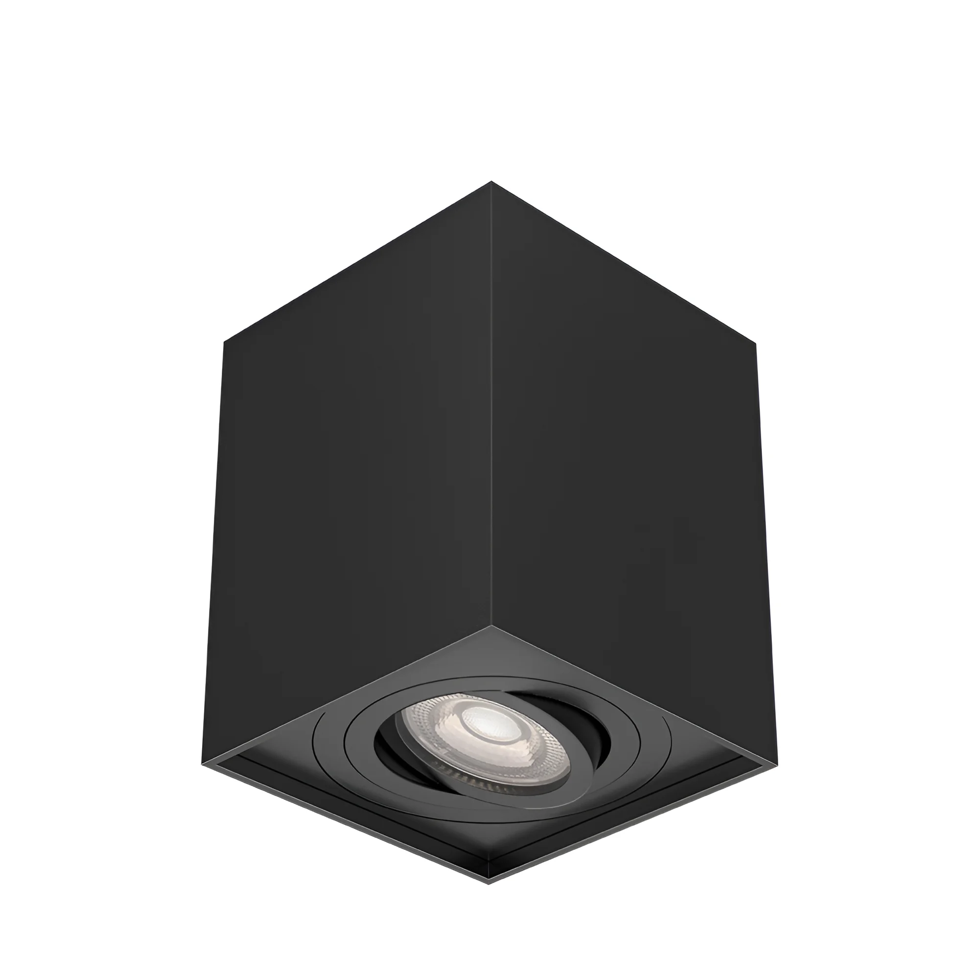 BRY-GAMA-8010-SQR-BLC-GU10-SPOTLIGHT - Vierkante kantelbare opbouwspot zwart – BH04-00311