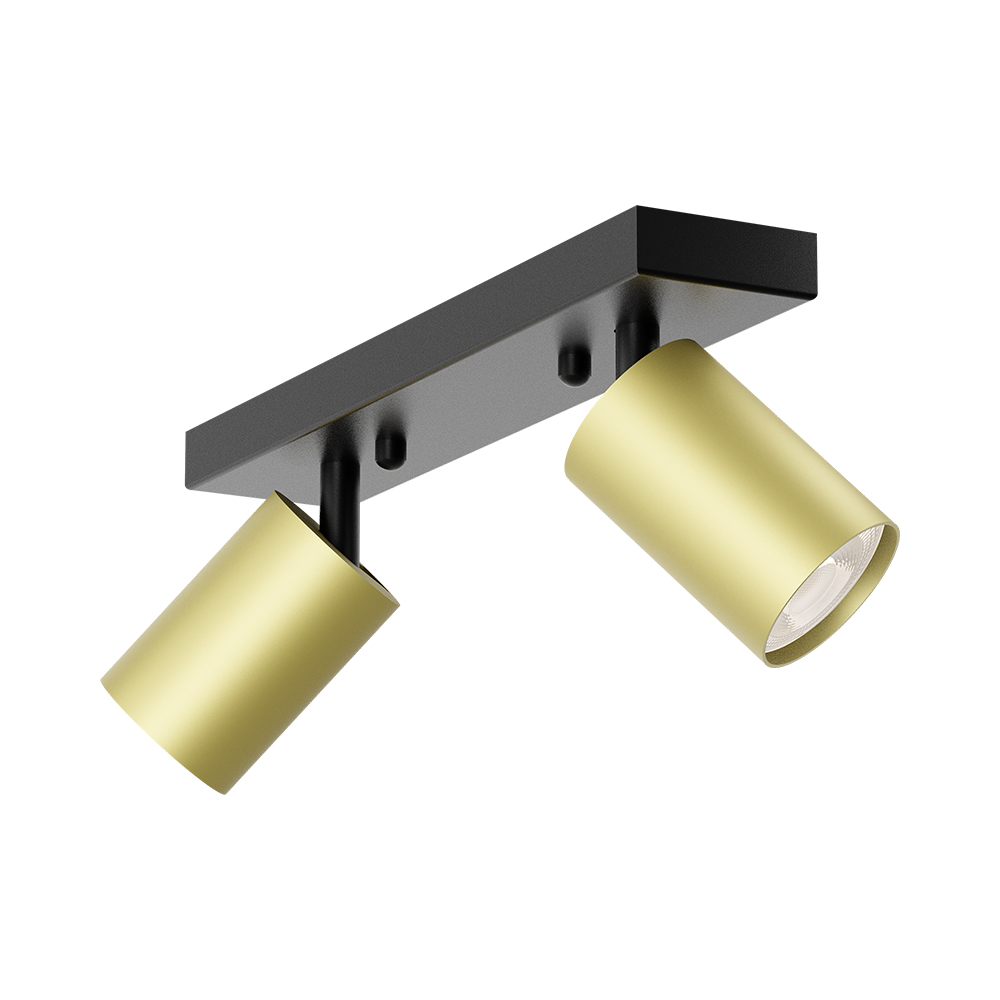 Braytron LED Deckenstrahler 2 Flammig GU10 – Schwenkbarer Deckenspot 350° Drehbar – Moderne Deckenleuchte in Weiß, Schwarz oder Gold – Spotlampe für Küche, Wohnzimmer & Schlafzimmer (gold) – Ansicht 4