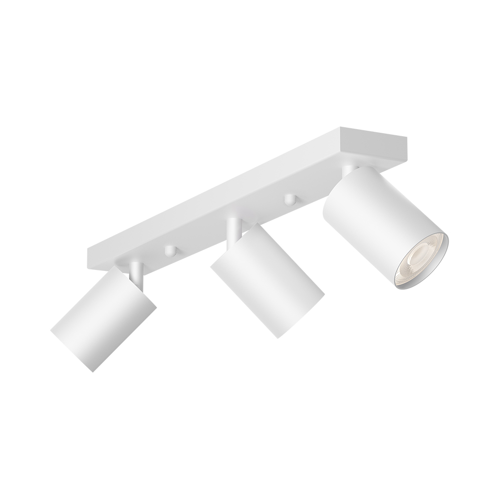 Braytron LED Deckenstrahler 3 Flammig GU10 – Schwenkbarer Deckenspot 350° Drehbar – Moderne Deckenleuchte in Weiß, Schwarz oder Gold – Spotbalken für Küche, Wohnzimmer & Flur (weiß) – Ansicht 4