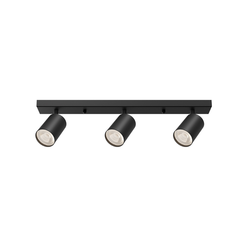 Braytron LED Deckenstrahler 3 Flammig GU10 – Schwenkbarer Deckenspot 350° Drehbar – Moderne Deckenleuchte in Weiß, Schwarz oder Gold – Spotbalken für Küche, Wohnzimmer & Flur (schwarz) – BH04-00831