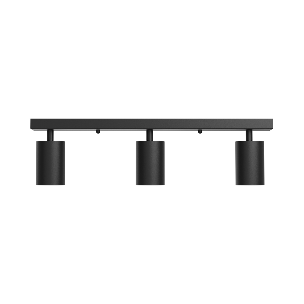 Braytron LED Deckenstrahler 3 Flammig GU10 – Schwenkbarer Deckenspot 350° Drehbar – Moderne Deckenleuchte in Weiß, Schwarz oder Gold – Spotbalken für Küche, Wohnzimmer & Flur (schwarz) – Ansicht 5