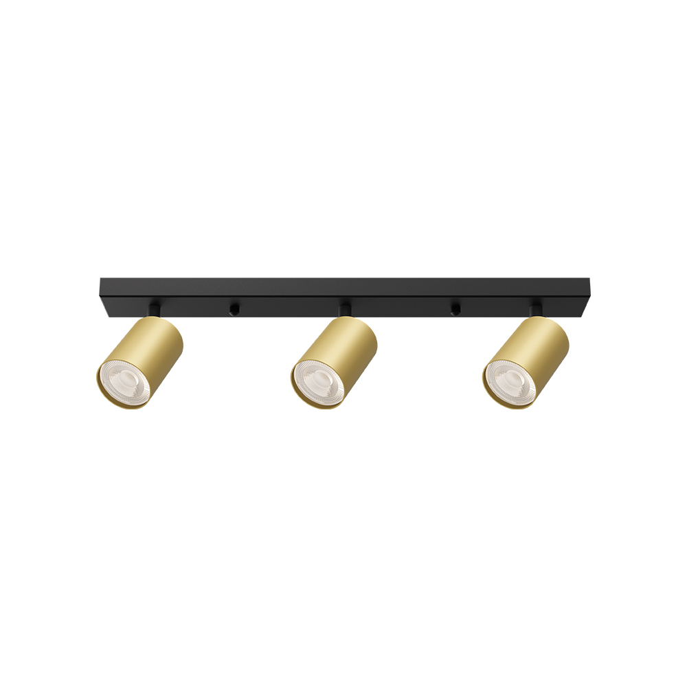 Braytron LED Deckenstrahler 3 Flammig GU10 – Schwenkbarer Deckenspot 350° Drehbar – Moderne Deckenleuchte in Weiß, Schwarz oder Gold – Spotbalken für Küche, Wohnzimmer & Flur (gold) – BH04-00836