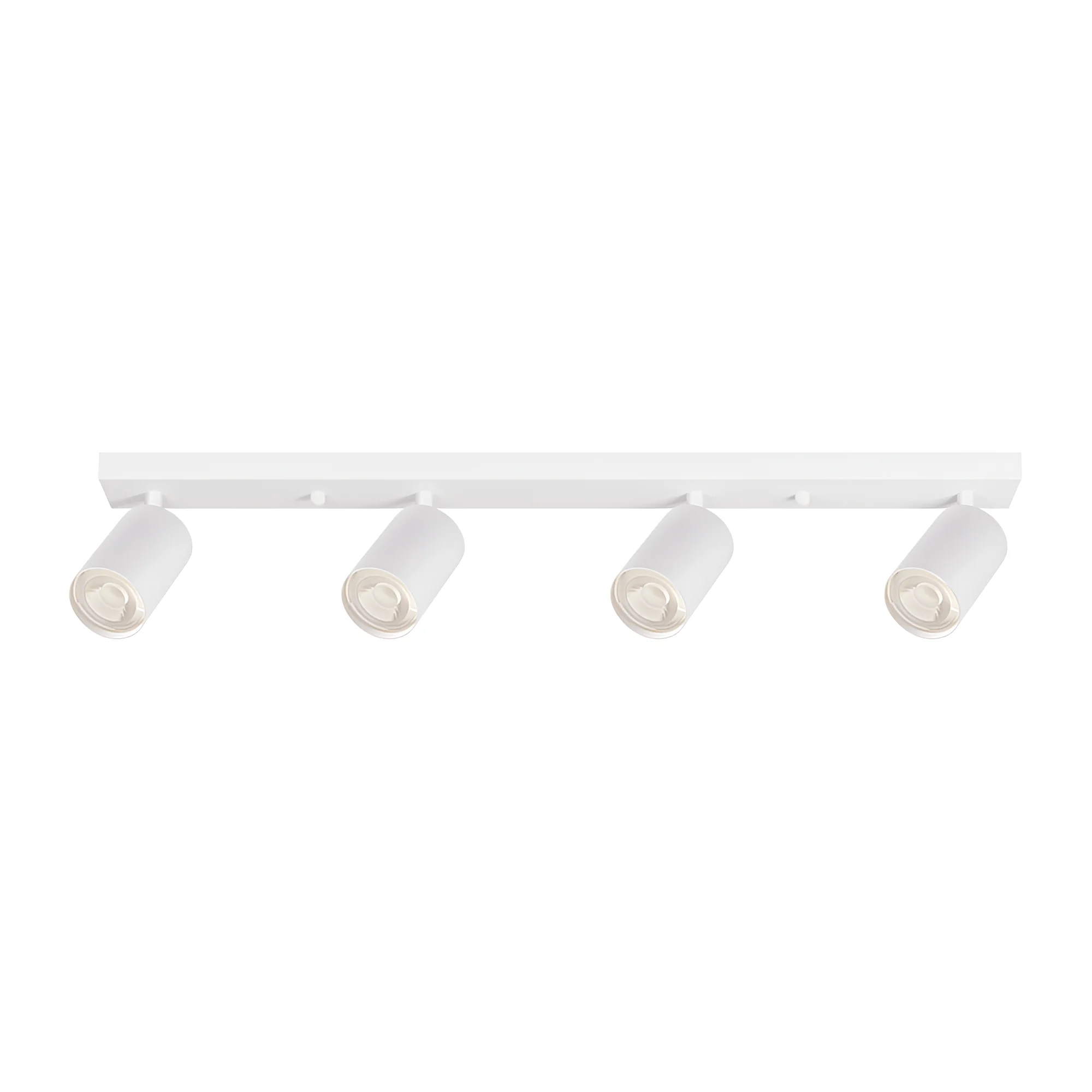 Rampe 4 spots LED GU10 carrée blanche – Orientable 350°/90°, max 4×35W, IP20 – BH04-00840