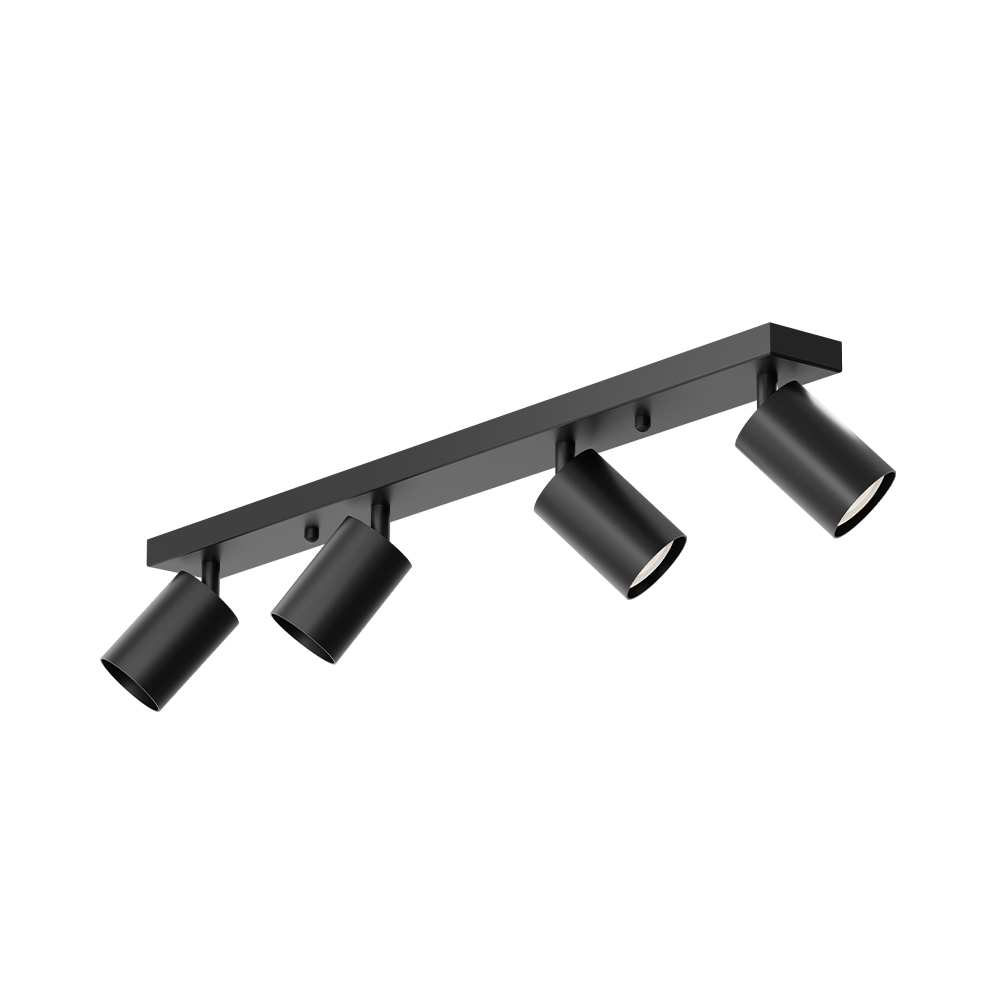 Braytron GU10 Deckenstrahler 4 Flammig LED – Schwenkbare Deckenleuchte 640mm – Moderner Deckenspot Aluminium 350° Drehbar – Innenbeleuchtung für Wohnzimmer, Küche & Büro – Weiß Schwarz Gold (schwarz) – Ansicht 4