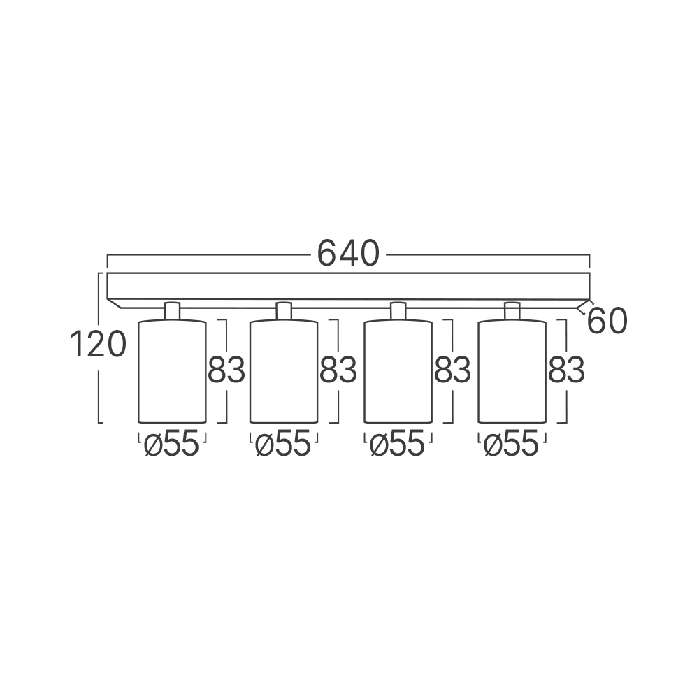 Braytron GU10 Deckenstrahler 4 Flammig LED – Schwenkbare Deckenleuchte 640mm – Moderner Deckenspot Aluminium 350° Drehbar – Innenbeleuchtung für Wohnzimmer, Küche & Büro – Weiß Schwarz Gold (schwarz) – Ansicht 7