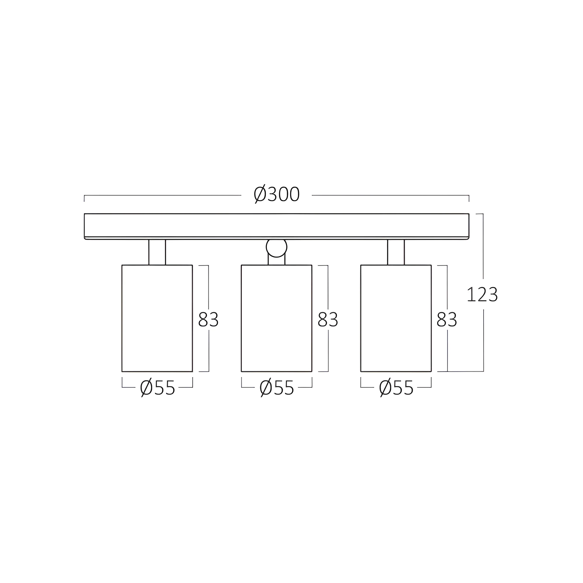 Braytron LED Deckenstrahler Rund 3 Flammig GU10 – Schwenkbare Deckenleuchte Ø300mm – Moderner Deckenspot 350° Drehbar – Aluminium in Weiß, Schwarz oder Gold – Spotlampe für Wohnzimmer, Küche (weiß) – Ansicht 6