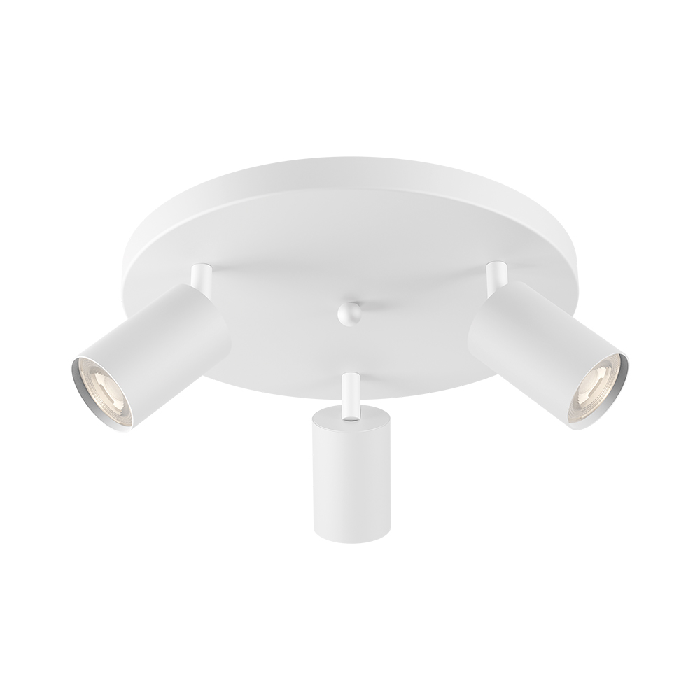 Braytron LED Deckenstrahler Rund 3 Flammig GU10 – Schwenkbare Deckenleuchte Ø300mm – Moderner Deckenspot 350° Drehbar – Aluminium in Weiß, Schwarz oder Gold – Spotlampe für Wohnzimmer, Küche (weiß) kaufen – BH04-00880 | lumdo.de