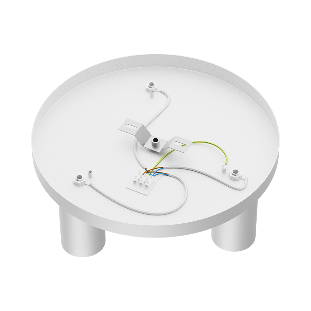 Braytron LED Deckenstrahler Rund 3 Flammig GU10 – Schwenkbare Deckenleuchte Ø300mm – Moderner Deckenspot 350° Drehbar – Aluminium in Weiß, Schwarz oder Gold – Spotlampe für Wohnzimmer, Küche (weiß) – Ansicht 5