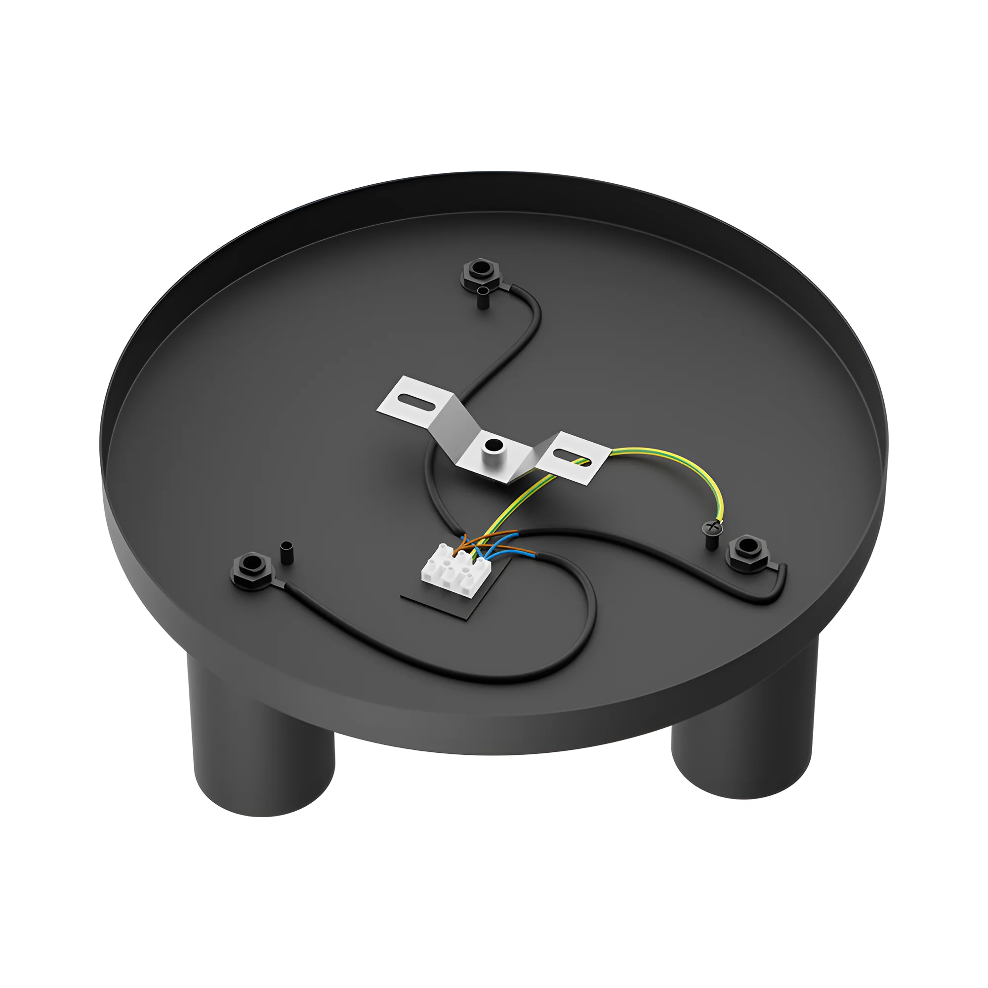 Braytron LED Deckenstrahler Rund 3 Flammig GU10 – Schwenkbare Deckenleuchte Ø300mm – Moderner Deckenspot 350° Drehbar – Aluminium in Weiß, Schwarz oder Gold – Spotlampe für Wohnzimmer, Küche (schwarz) – Ansicht 5