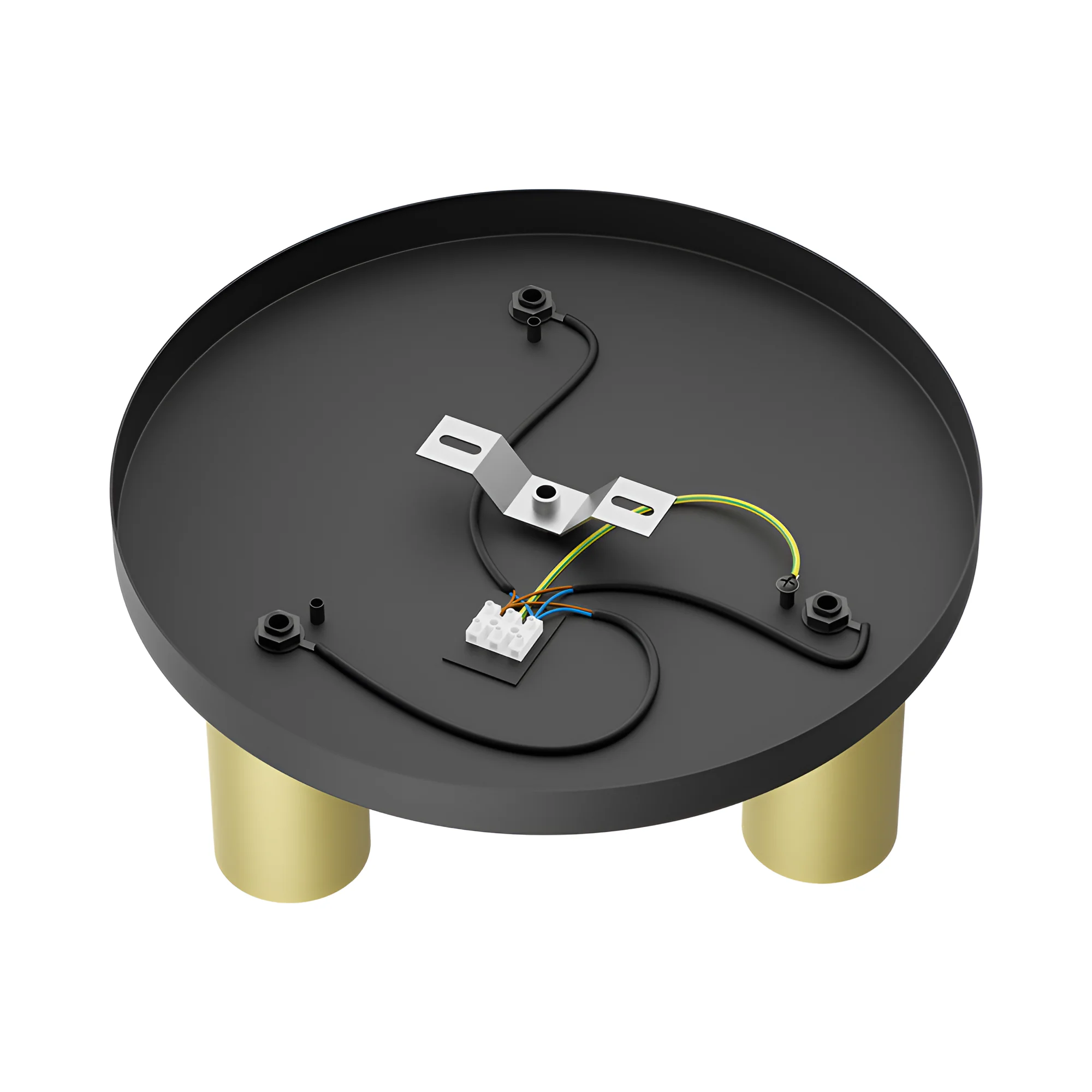 Braytron LED Deckenstrahler Rund 3 Flammig GU10 – Schwenkbare Deckenleuchte Ø300mm – Moderner Deckenspot 350° Drehbar – Aluminium in Weiß, Schwarz oder Gold – Spotlampe für Wohnzimmer, Küche (gold) – Ansicht 5