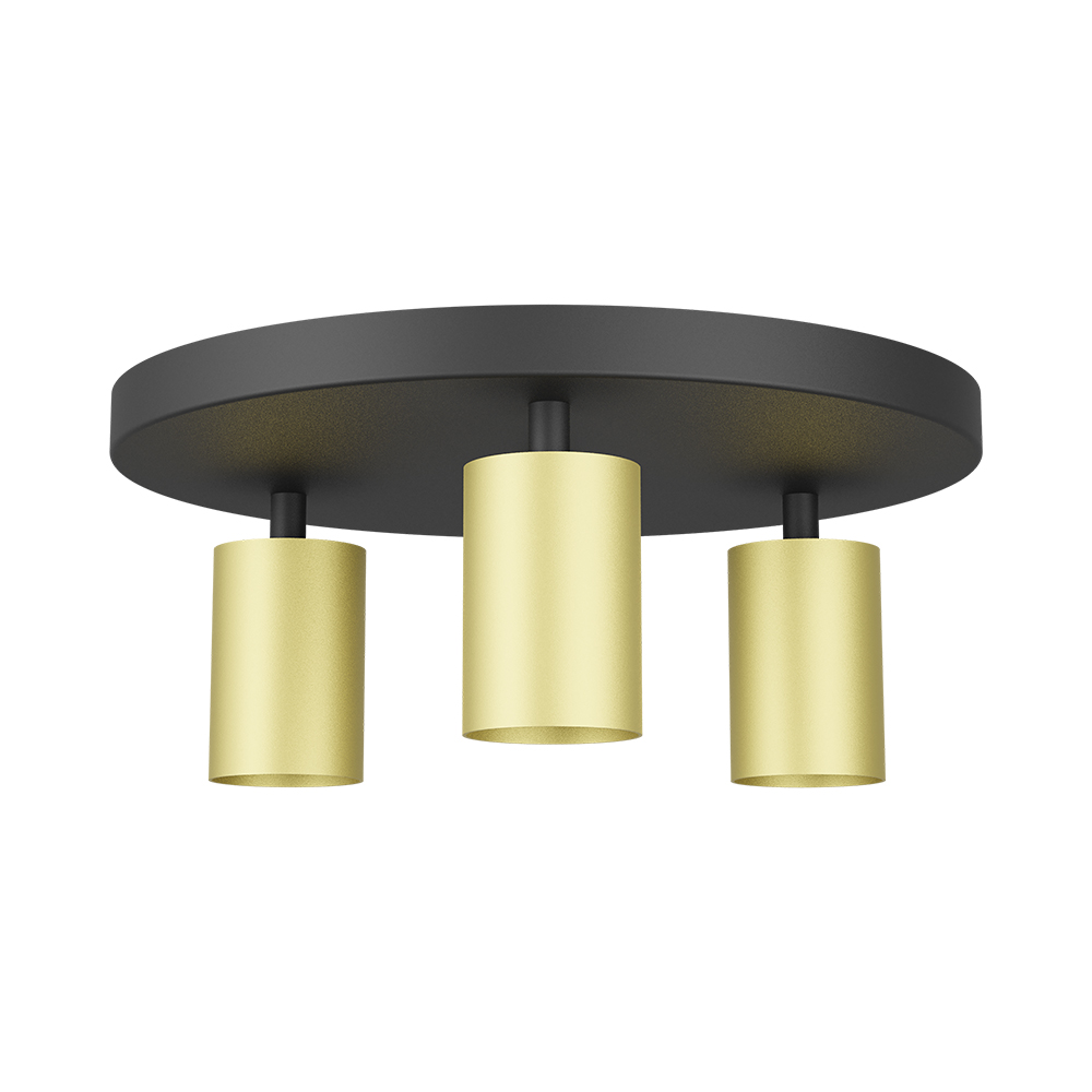 Braytron LED Deckenstrahler Rund 3 Flammig GU10 – Schwenkbare Deckenleuchte Ø300mm – Moderner Deckenspot 350° Drehbar – Aluminium in Weiß, Schwarz oder Gold – Spotlampe für Wohnzimmer, Küche (gold) – Ansicht 4