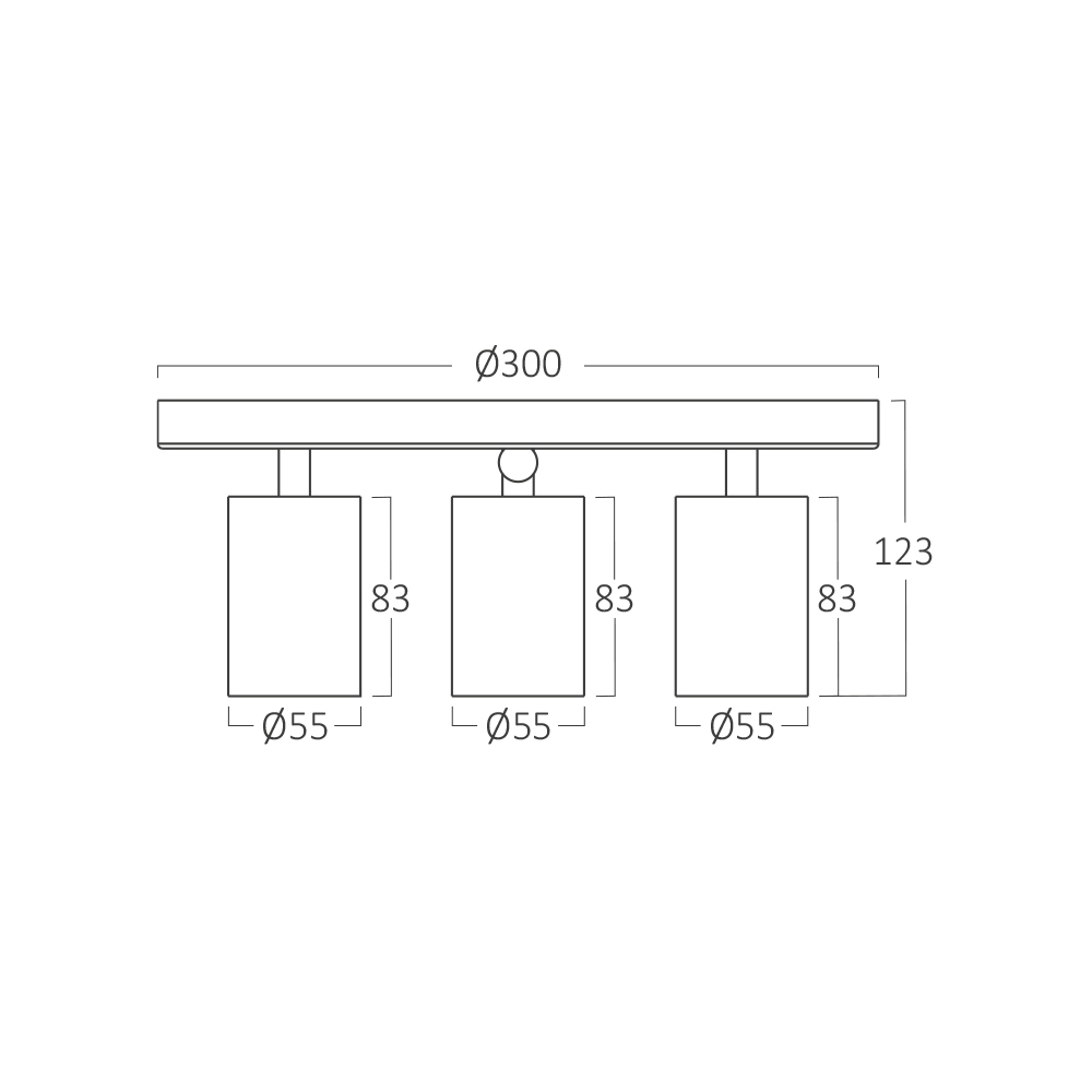 Braytron LED Deckenstrahler Rund 3 Flammig GU10 – Schwenkbare Deckenleuchte Ø300mm – Moderner Deckenspot 350° Drehbar – Aluminium in Weiß, Schwarz oder Gold – Spotlampe für Wohnzimmer, Küche (gold) – Ansicht 6