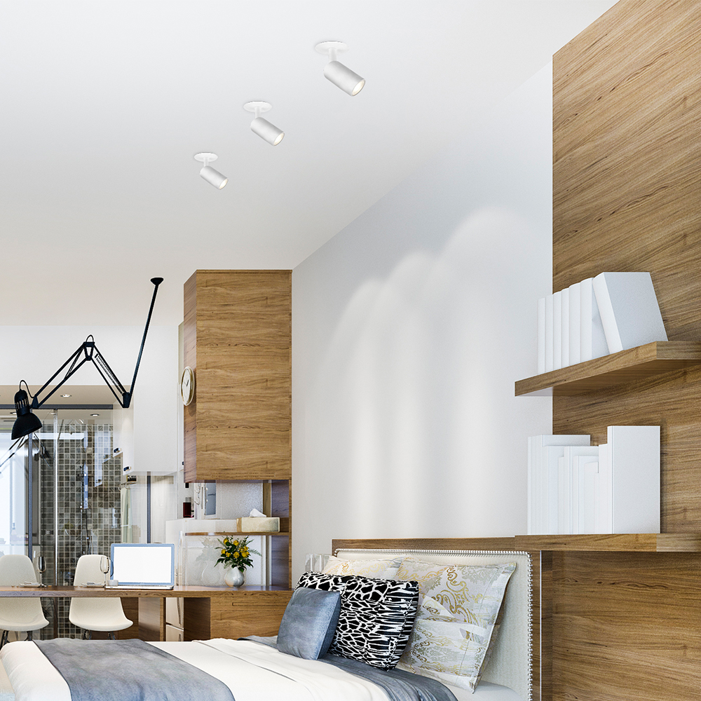 Braytron LED Deckenleuchte Max.1×35W GU10, IP20 Deckenlampe für Wohnzimmer, Küche, Flur (Weiß) – Ansicht 2