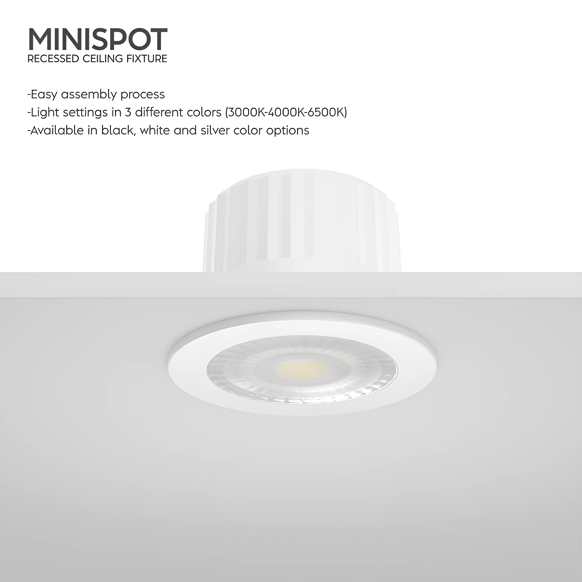 Braytron LED Deckenleuchte 3W Warmweiß, Neutralweiß, Kaltweiß 3IN1, 260 Lumen, IP54 Deckenlampe für Wohnzimmer, Küche, Flur (Weiß) – Ansicht 5