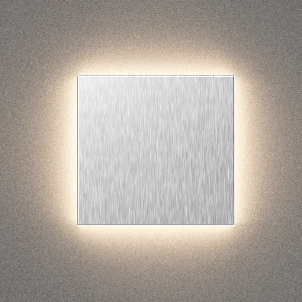 Braytron LED Treppenbeleuchtung 230V Unterputz Wandeinbauleuchte 2W 200lm 3IN1 Farbwahl 3000K 4000K 6500K Stufenbeleuchtung Innen Treppenlicht Flur Wand Stufen (Eckig Aluminium gebürstet) – Ansicht 2