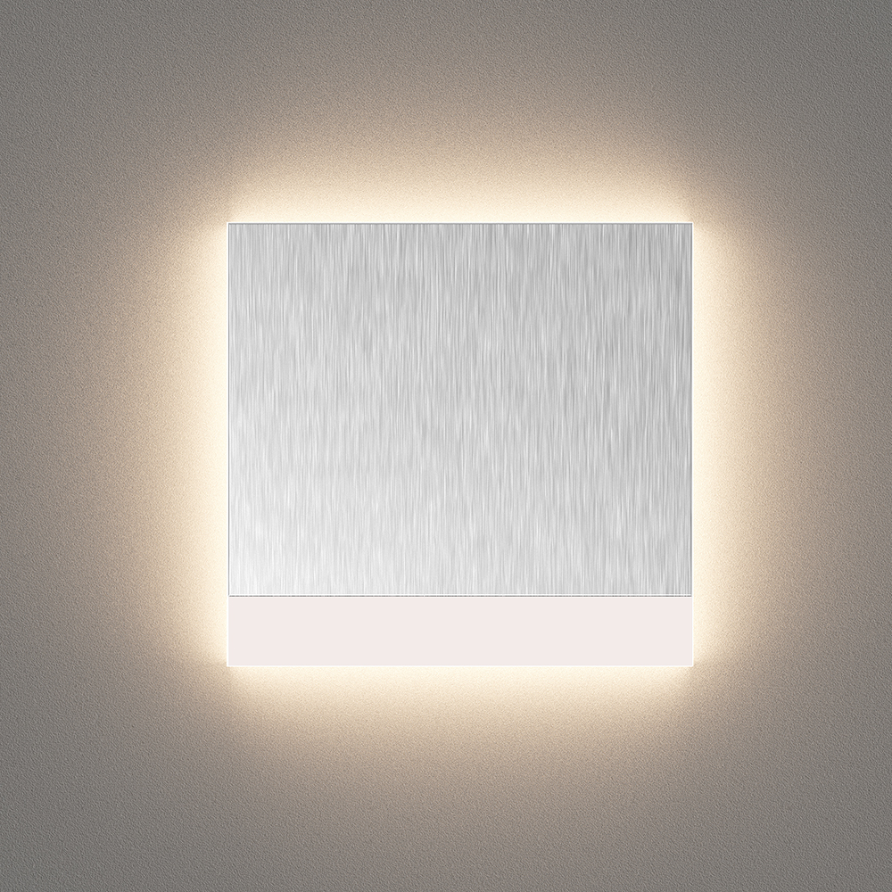 Braytron LED Treppenbeleuchtung 230V Unterputz Wandeinbauleuchte 2W 200lm 3IN1 Farbwahl 3000K 4000K 6500K Stufenbeleuchtung Innen Treppenlicht Flur Wand Stufen (Eckig Aluminium gebürstet downlight) – Ansicht 2