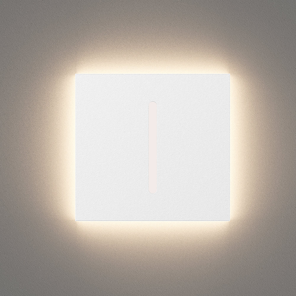 Braytron LED Treppenbeleuchtung 230V Unterputz Wandeinbauleuchte 2W 200lm 3IN1 Farbwahl 3000K 4000K 6500K Stufenbeleuchtung Innen Treppenlicht Flur Wand Stufen (Eckig Weiß geschlitzt) – Ansicht 2