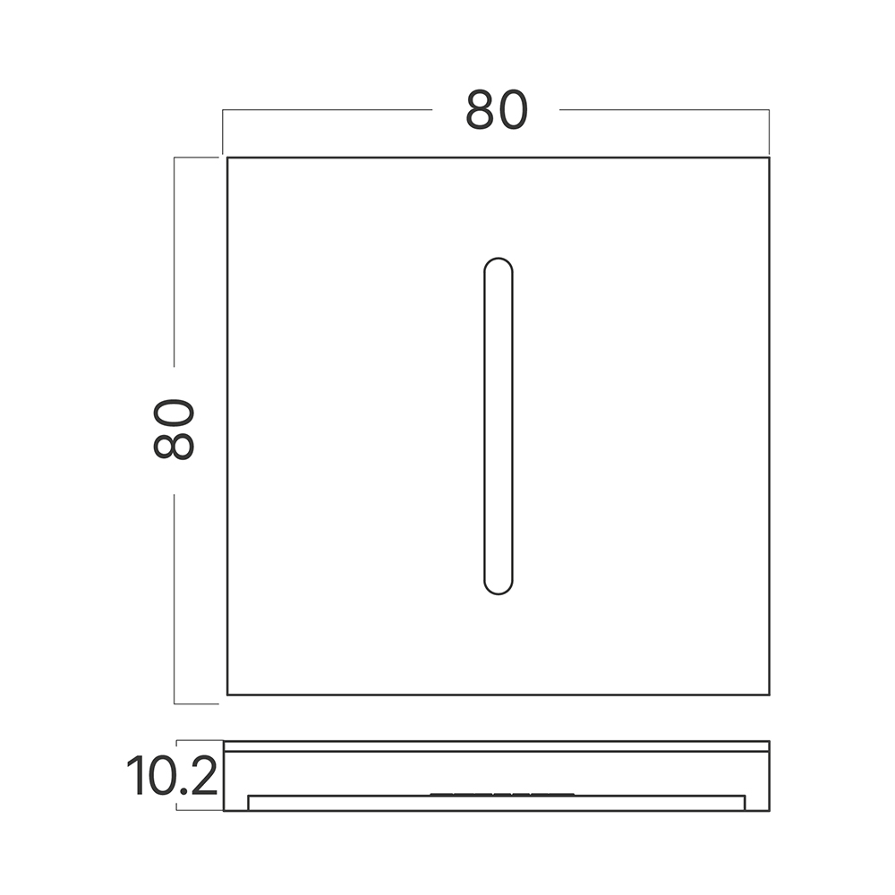 Braytron LED Treppenbeleuchtung 230V Unterputz Wandeinbauleuchte 2W 200lm 3IN1 Farbwahl 3000K 4000K 6500K Stufenbeleuchtung Innen Treppenlicht Flur Wand Stufen (Eckig Weiß geschlitzt) – Ansicht 5