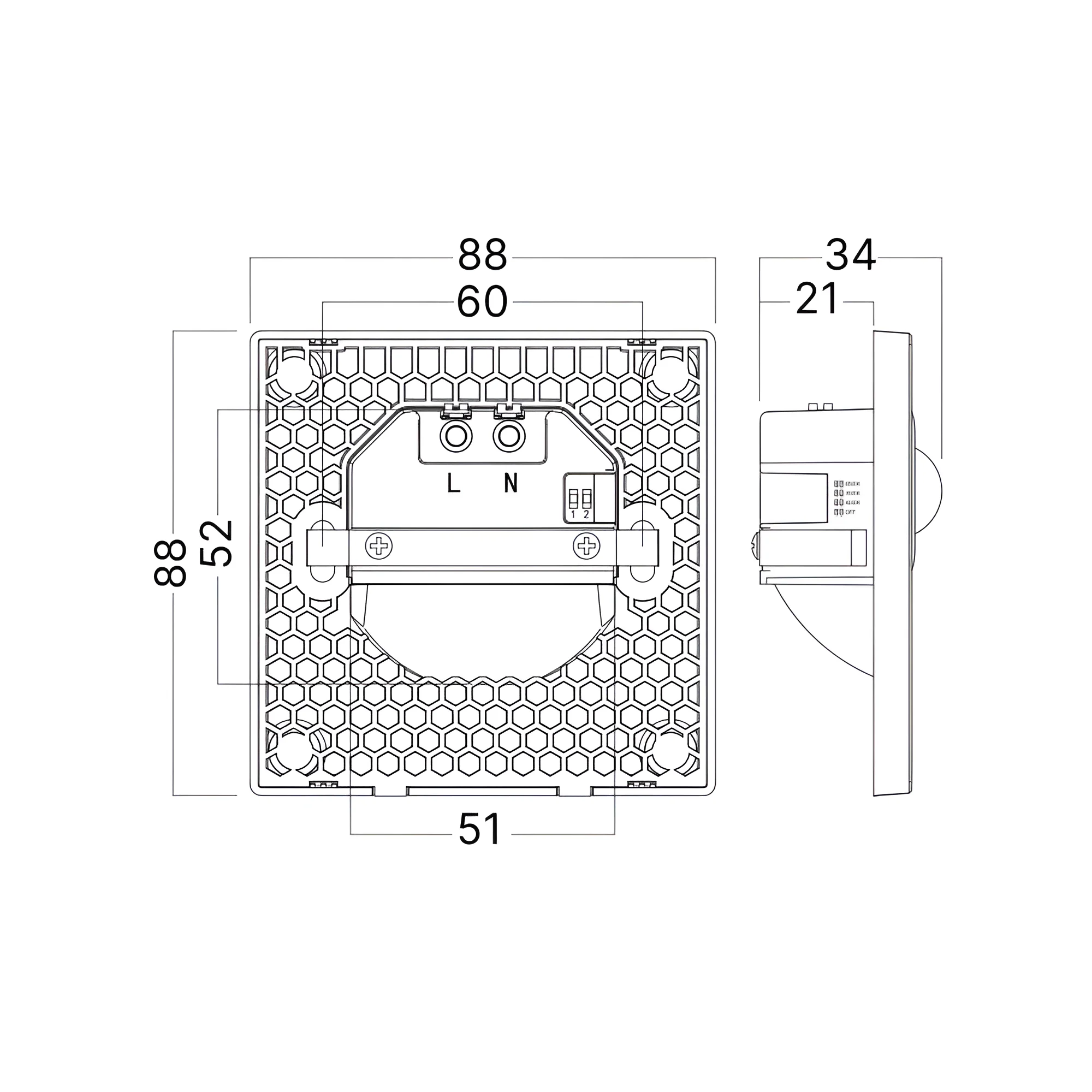 Braytron 1,5W LED Treppenlicht mit Bewegungsmelder – 3CCT Stufenbeleuchtung, 90lm, IP20, einstellbare Farbtemperatur 3000K/4000K/6500K, rechteckig schwarz oder weiß, 230V Innenbeleuchtung (Schwarz) – Ansicht 7