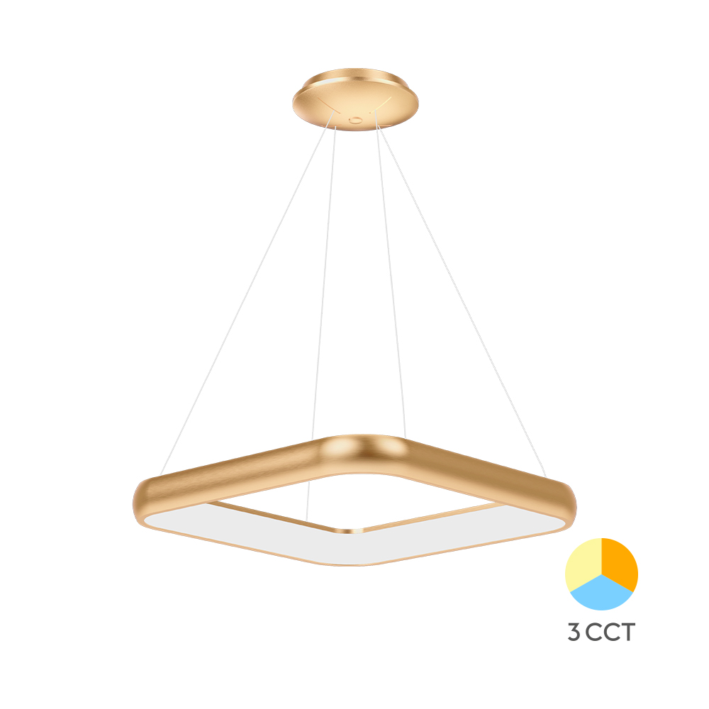 LED VISILICA KVADRATNA 46W ZLATNI CCT IP20