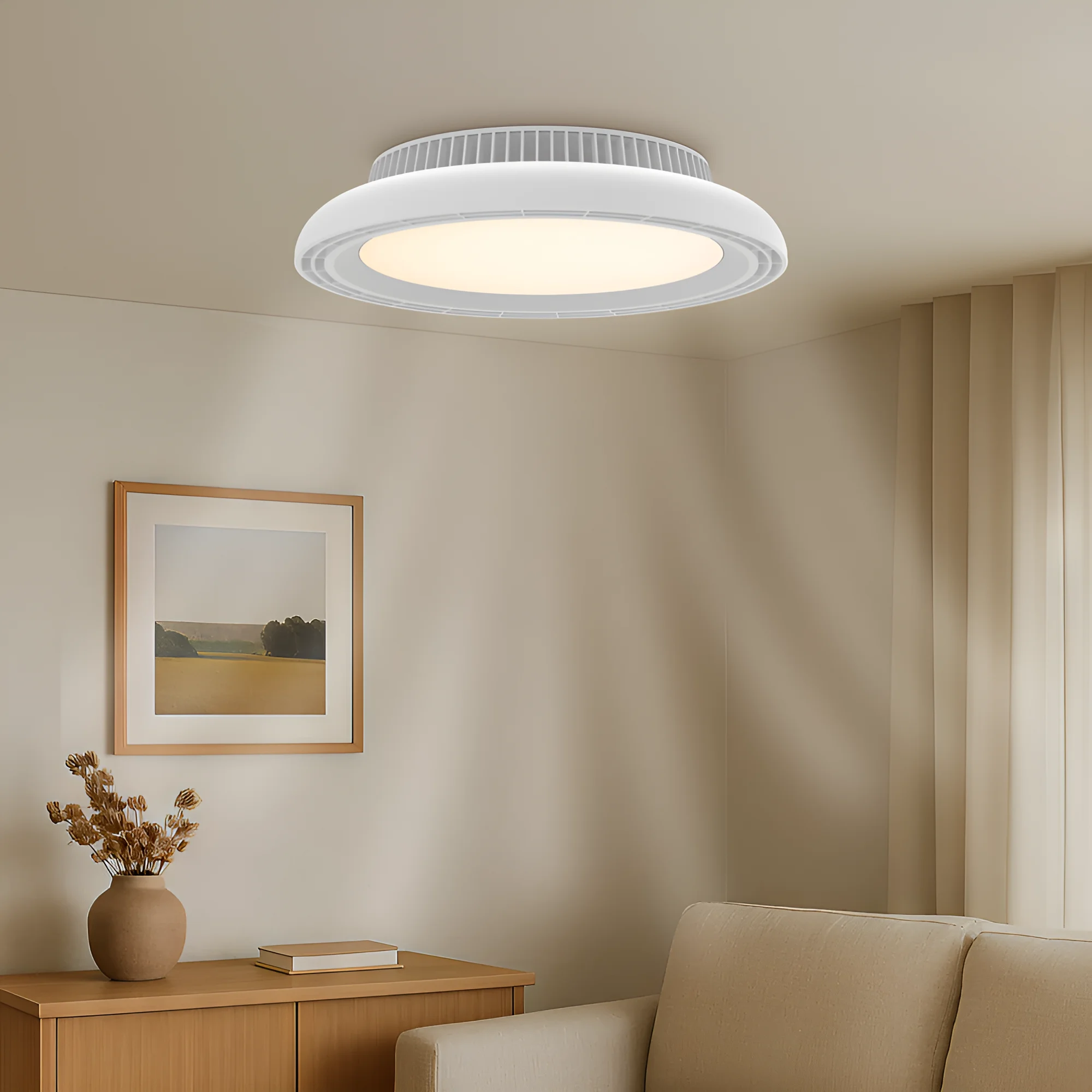 Braytron LED Deckenventilator mit Licht & Fernbedienung Ø45 cm – RGB + 3CCT (3000K/4000K/6500K), dimmbar, 24W LED + 30W Ventilator, 1700lm, moderner leiser Deckenlüfter für Wohnzimmer & Schlafzimmer – Ansicht 5
