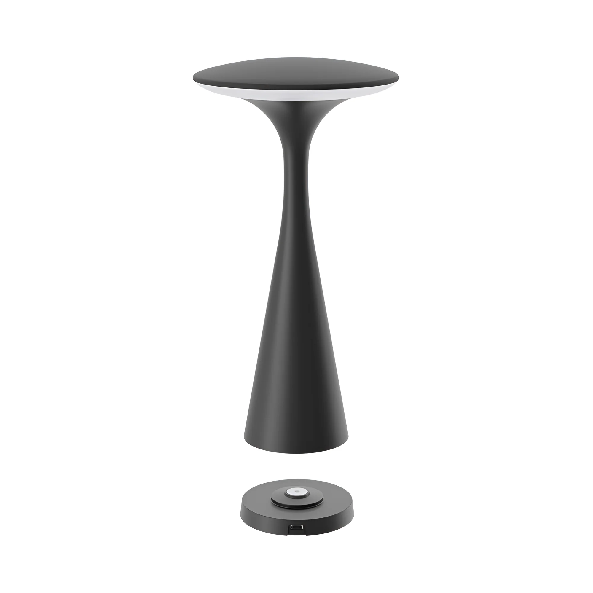 Braytron LED Tischlampe mit Akku – Touch Dimmbar, USB, IP44, 30h Laufzeit, Innen & Außen, tragbare Tischleuchte in Schwarz, Weiß oder Grün für Balkon, Terrasse, Wohnzimmer (Schwarz) – Ansicht 3