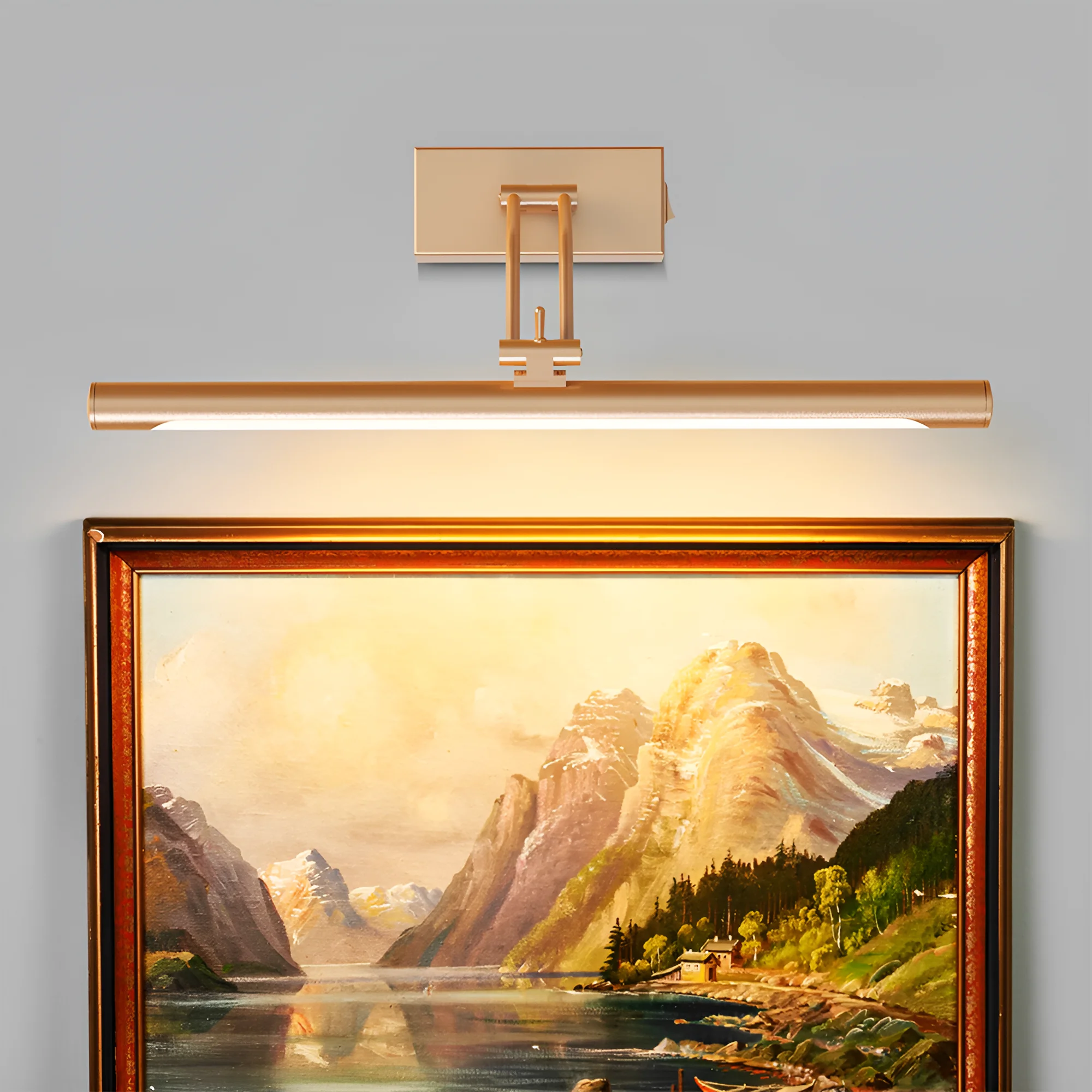 Braytron LED Spiegelleuchte Bad 40cm 8W – 3CCT Spiegel Lampe & Bilderleuchte – 700 Lumen Wandbeleuchtung für Bad, Gemälde & Bilder – Moderne Wandleuchte IP20 – Schwarz/Chrom/Gold (gold) – Ansicht 2
