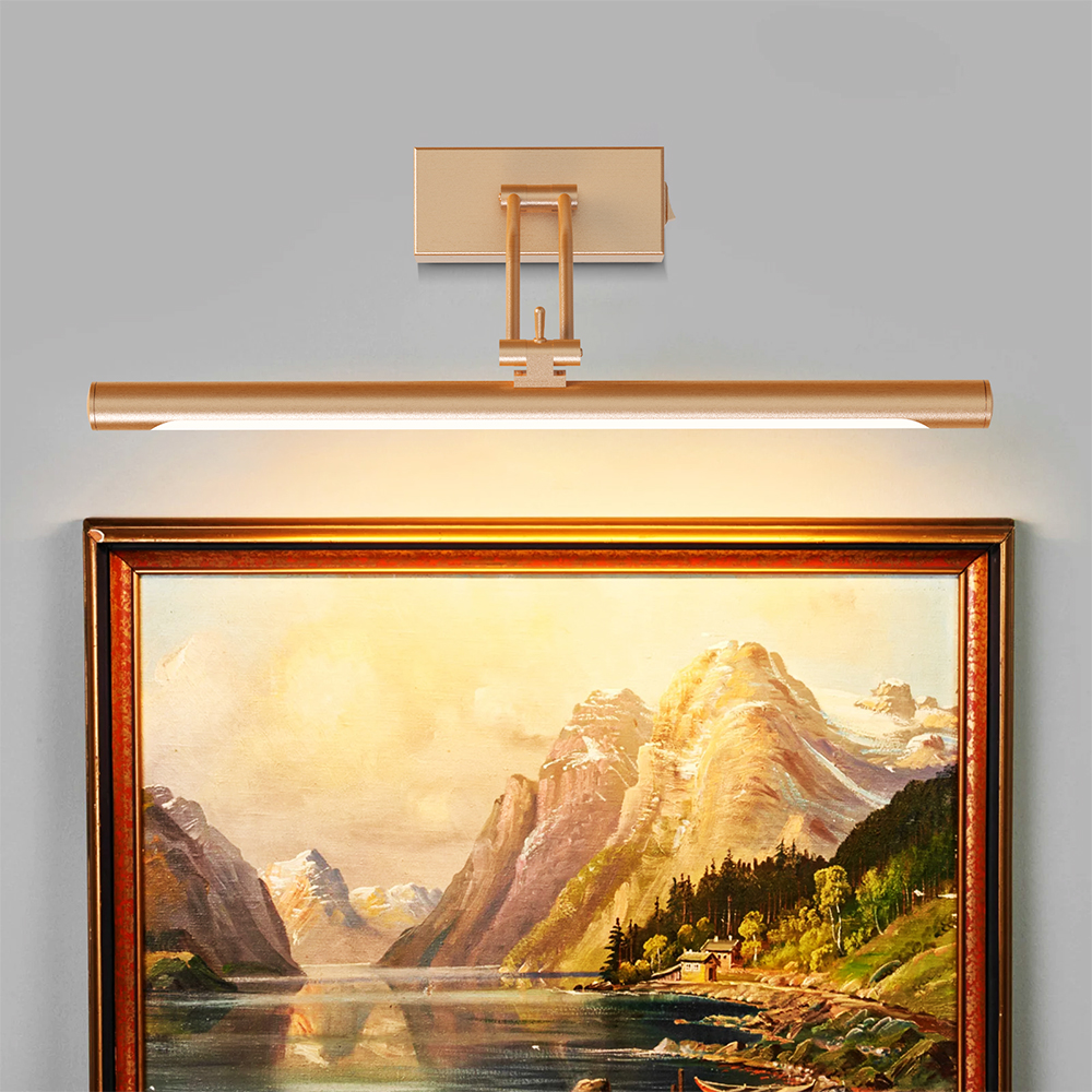 Braytron LED Spiegelleuchte Bad 40cm 8W – 3CCT Spiegel Lampe & Bilderleuchte – 700 Lumen Wandbeleuchtung für Bad, Gemälde & Bilder – Moderne Wandleuchte IP20 – Schwarz/Chrom/Gold (gold) – Ansicht 2