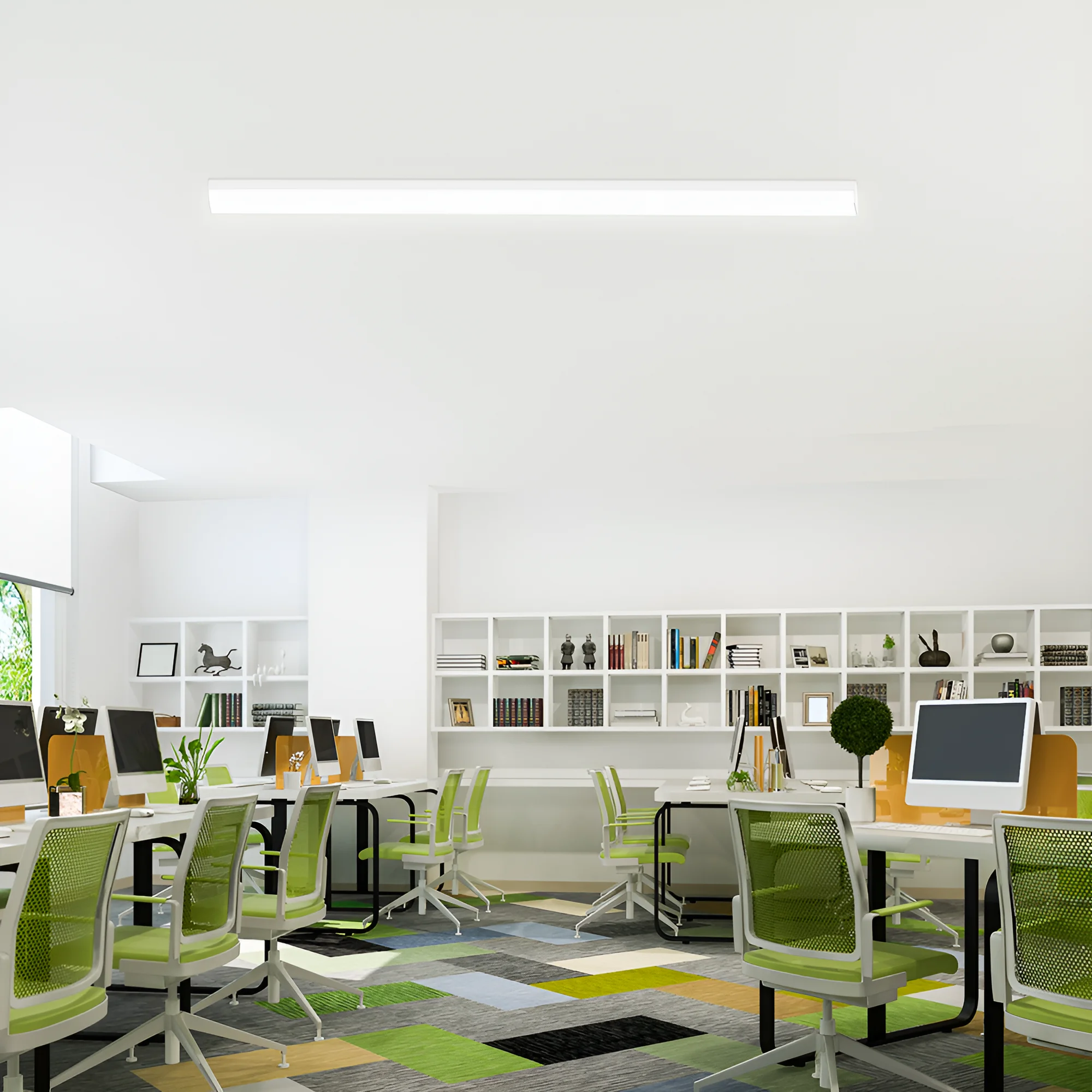 Braytron LED Lichtleiste 60 cm eckig 18W sehr hell mit 2160 Lumen, Neutralweiß 4000K, LED Batten Leuchte, Deckenleuchte für Küche, Garage, Keller, Werkstatt, Flur IP40 – Ansicht 2